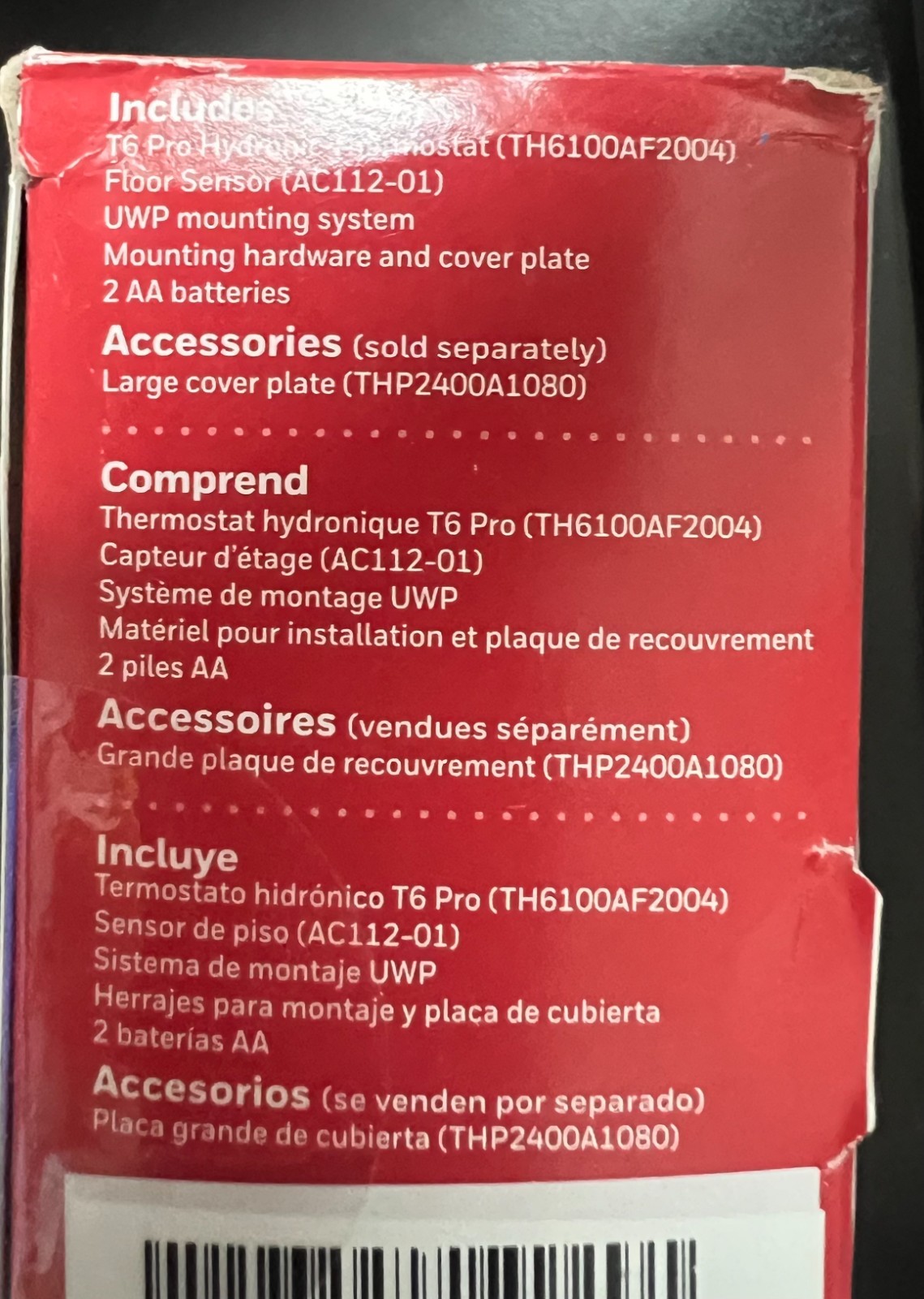 Honeywell PRO TH6100AF2004 T6 Hydronic Programmable Thermostat 5735