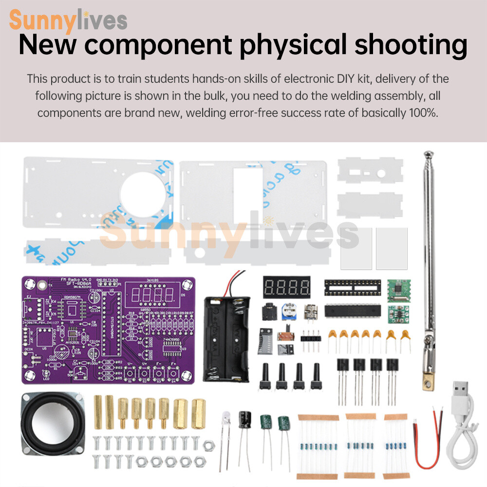 Digital Tube FM Radio Electronic Kit DIY Soldering Practice Kit 87.5MHz~108MHz