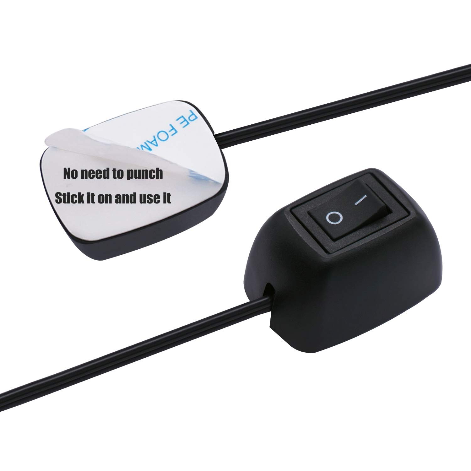 Paste Type Car Push Button Switch ON/Off DC12V Surface Mount SPST 11.8 Inch