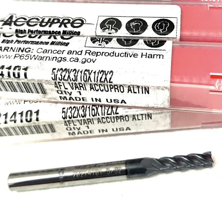10PC Accupro 5/32″ 4FL Square End Mill Solid Carbide AlTiN 70214101 NEW