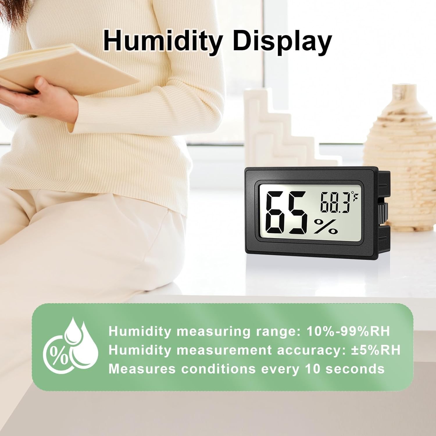 6 Pack Mini Digital Hygrometer Thermometer Humidity Meter Reptile Jars Fridge