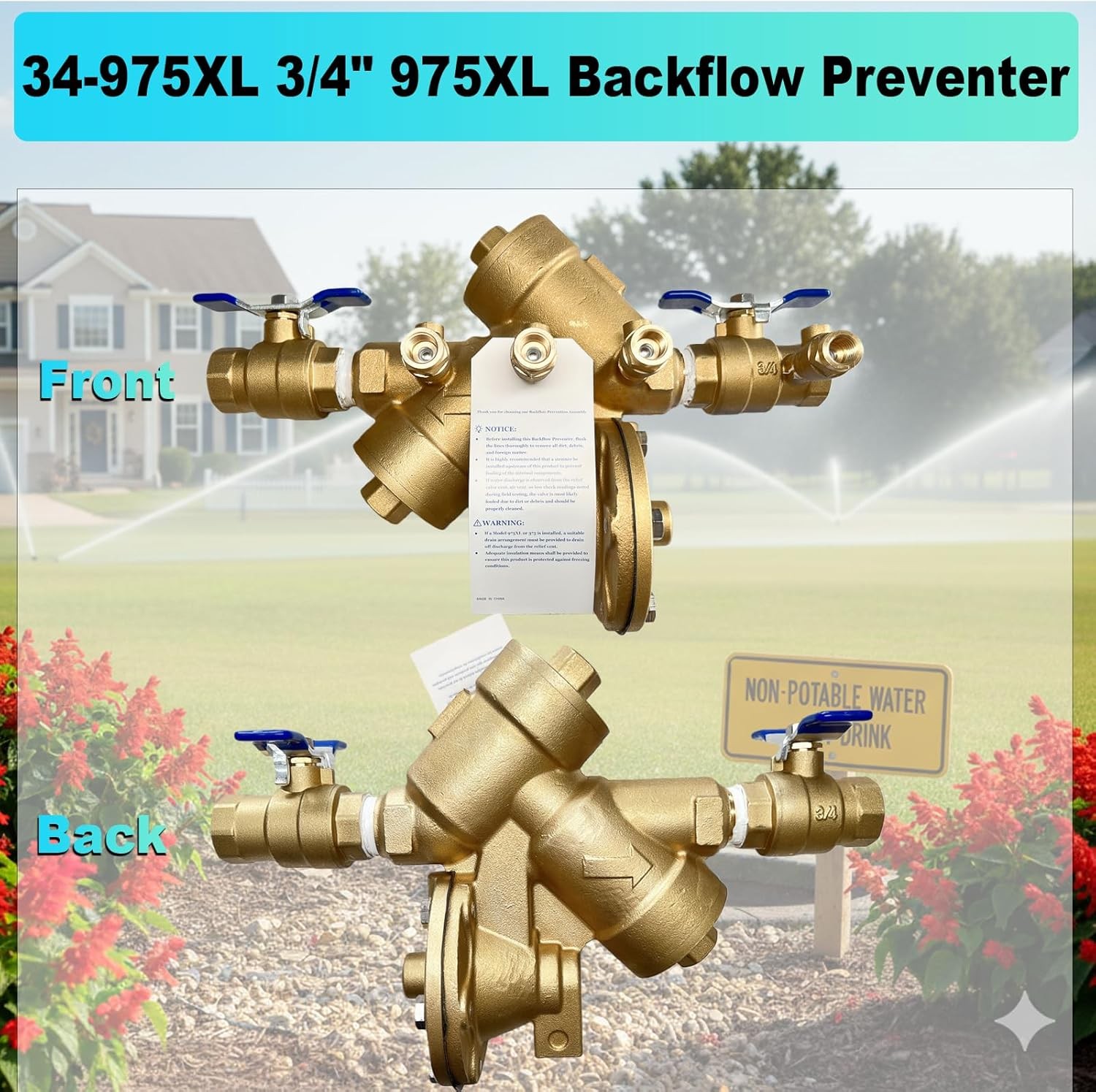 34-975XL2 3/4″ Reduced Pressure Zone Backflow Preventer Valve NEW