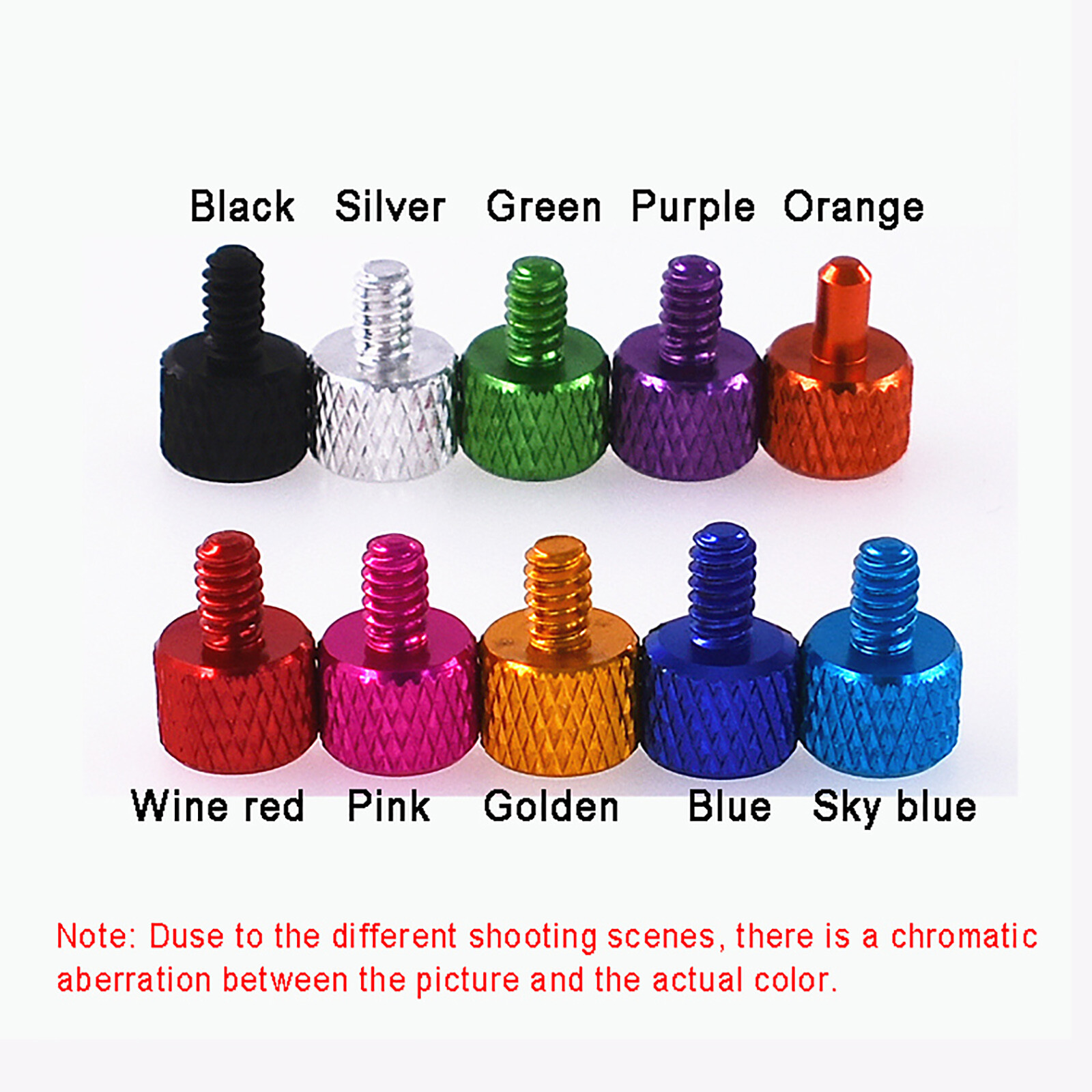 UNC 6#-32*5.5 Aluminium Anodised Knurled Thumb Screws Flat Head Hand Grip Bolts