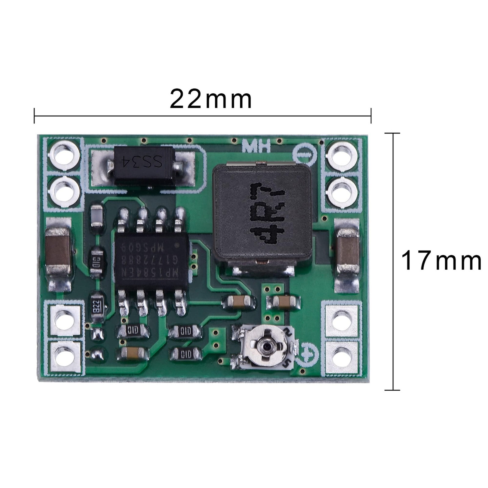 Mini MP1584EN DC-DC Buck Converter Adjustable Module 24V to 12V 9V 5V 3V 6 Pack