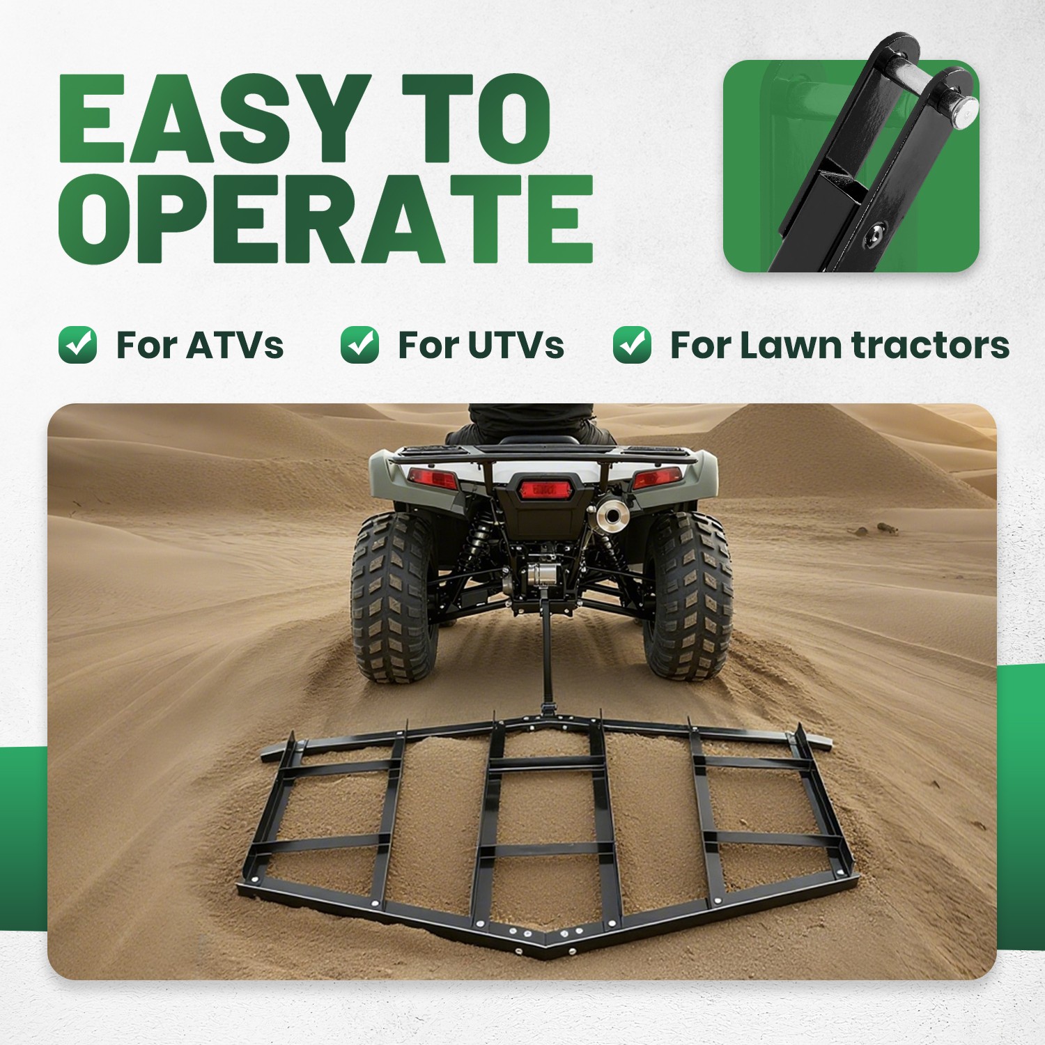 84″ Driveway Drag Tow Behind Drag Harrow Gravel Grader For ATV UTV Tractor