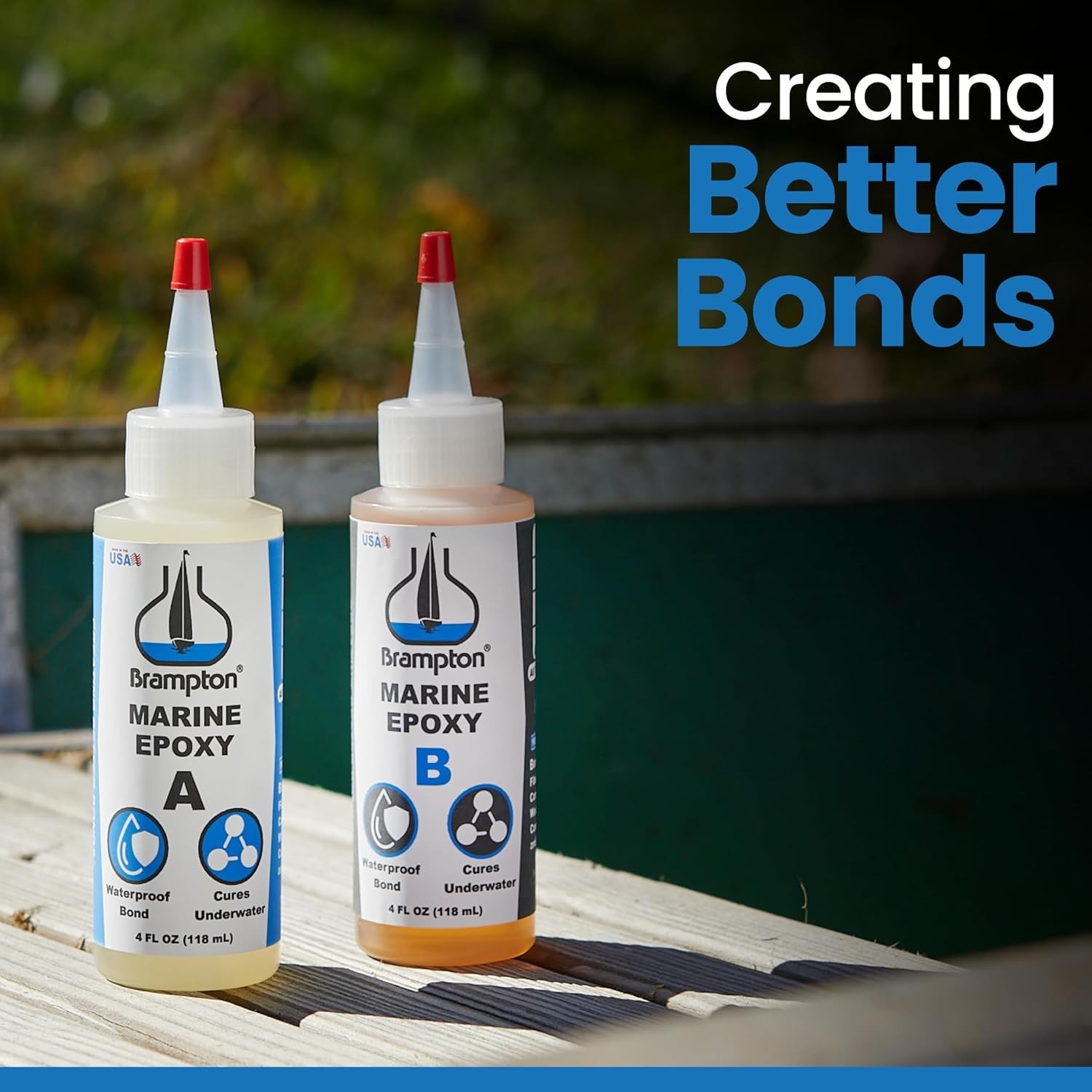 Brampton Marine Epoxy – Chemical-Resistant, Quick Drying, Durable Bond – 4oz