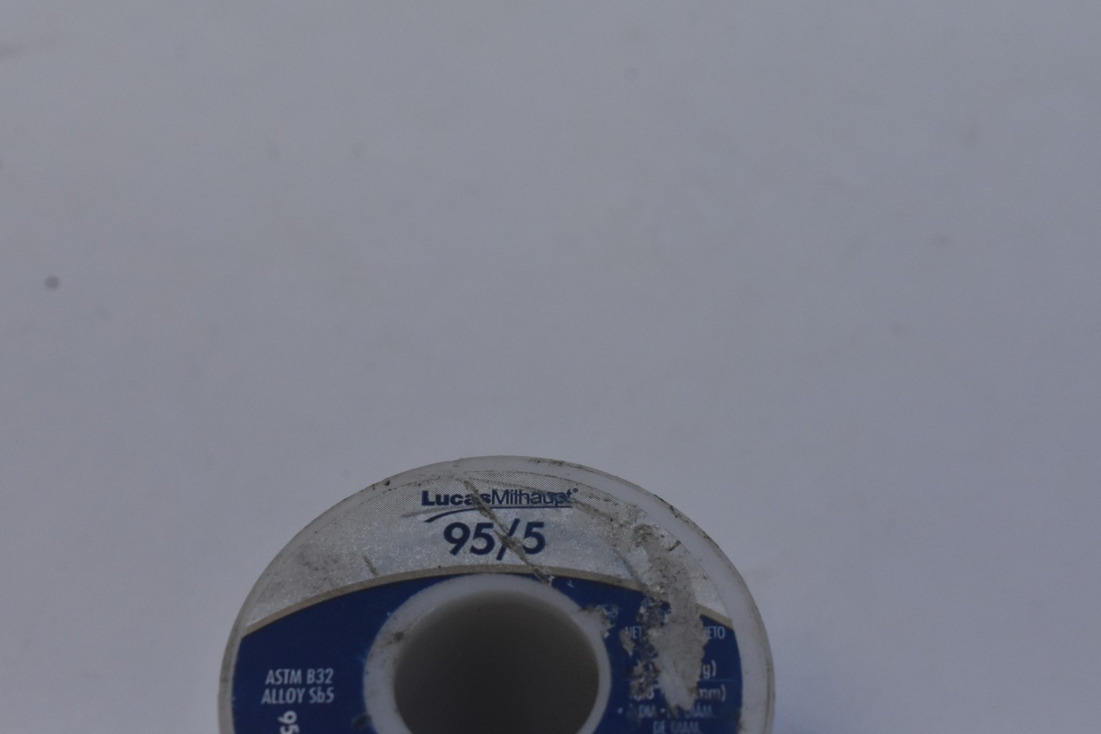 Lucas Milhaupt Wolverine Solder 95/5 1/8″ x 1lb Spool Tin/Antimony 57263