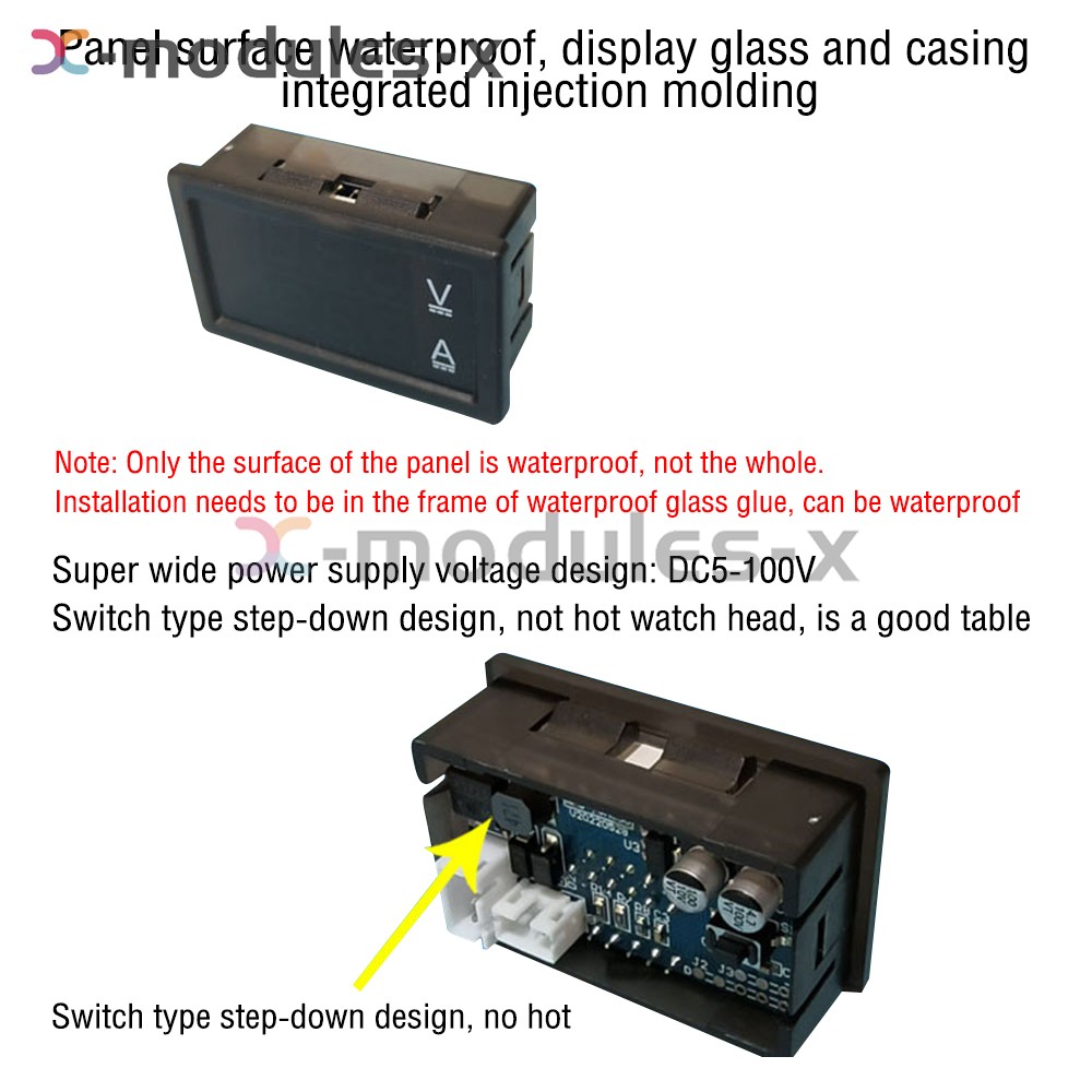 DC0-300V 50/100/200/400A Digital Current Voltage Meter Hall Ammeter Voltmeter