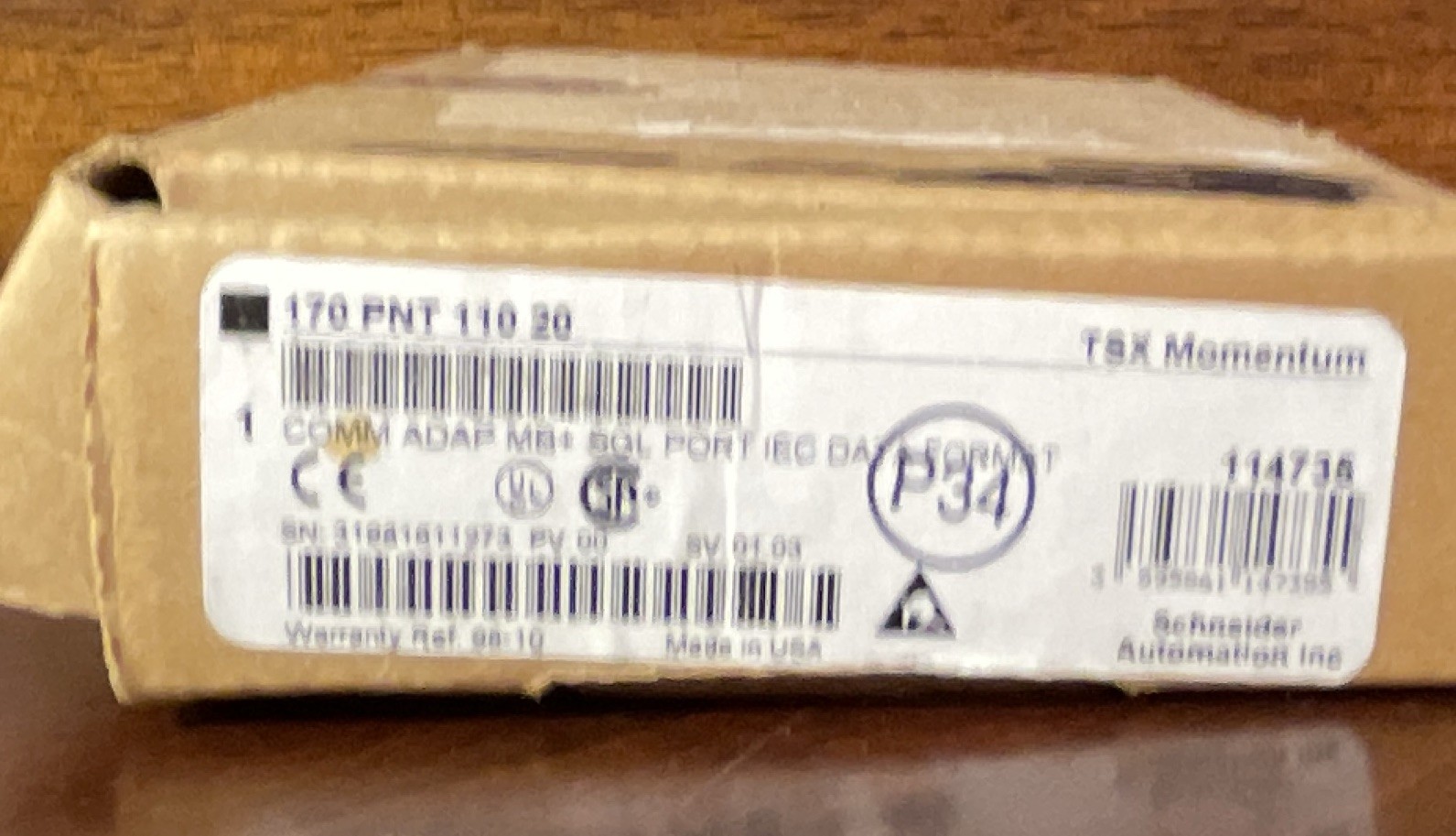 Schneider TSX Momentum 170 PNT 110 20 Modbus Plus Adapter