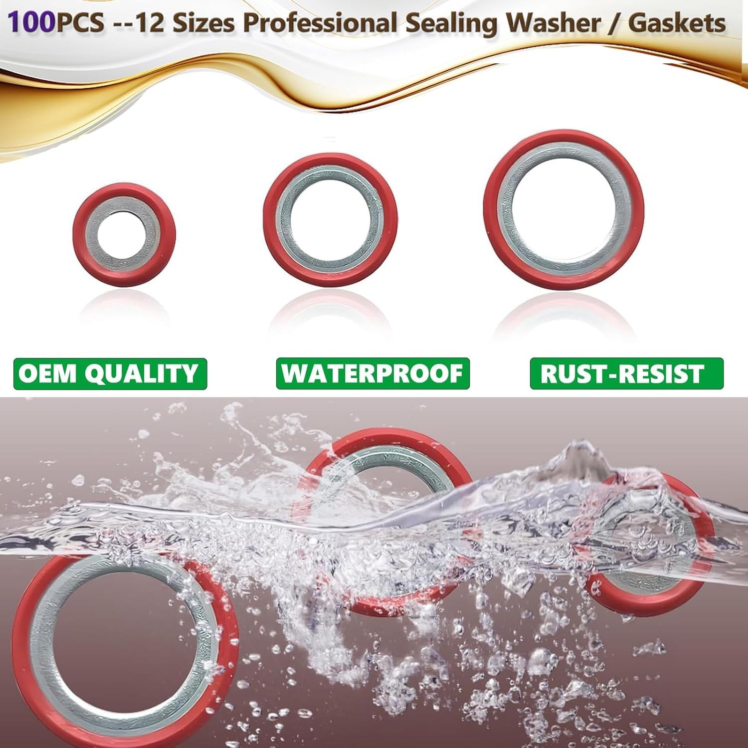 Lucstar 400Pcs AC O Ring Kit – A/C Compressor Seal Gasket Assortment