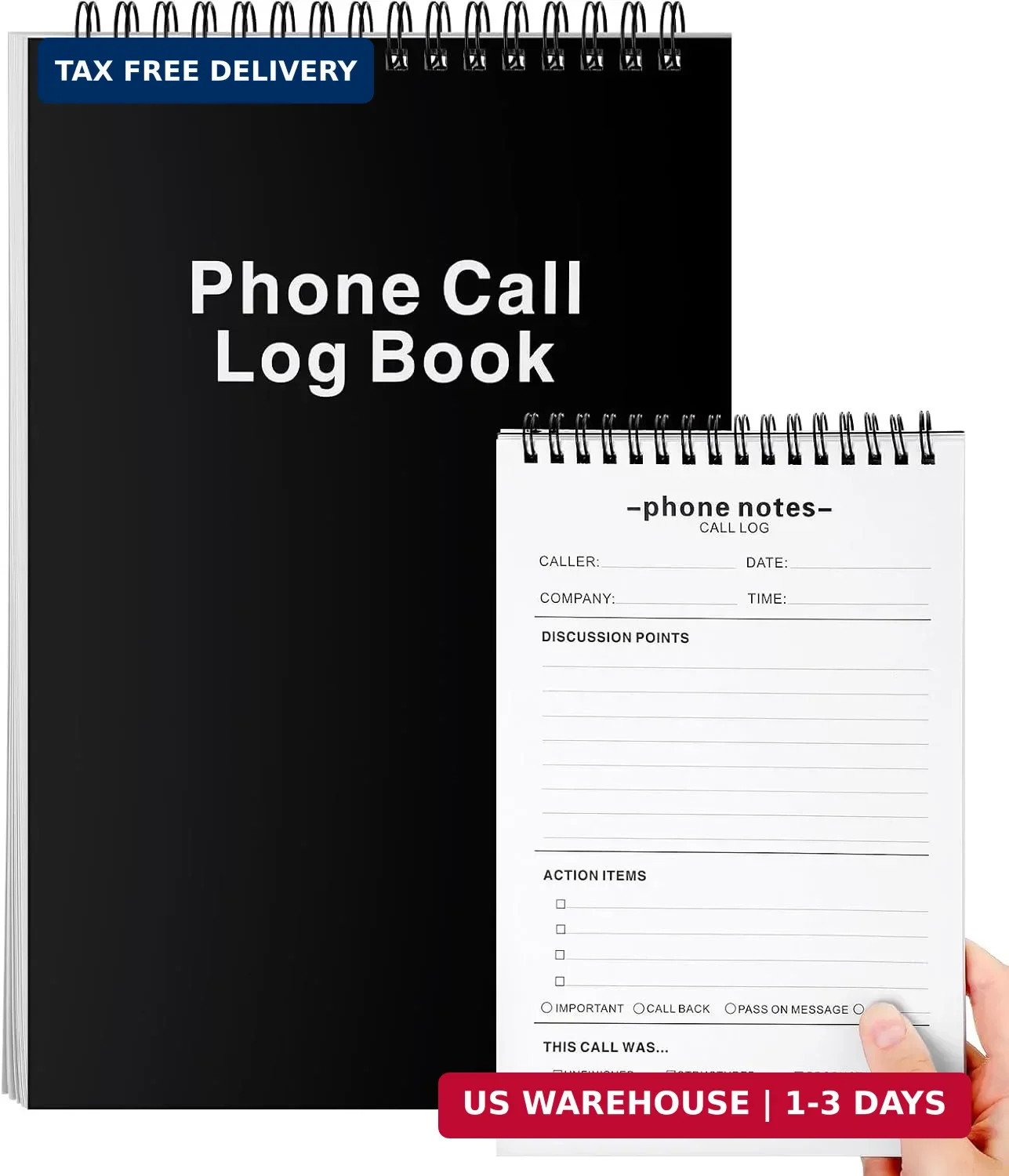 Faccito 1 Pcs Call Log Notepad for Work Phone Log Book for Office with Notes Pho