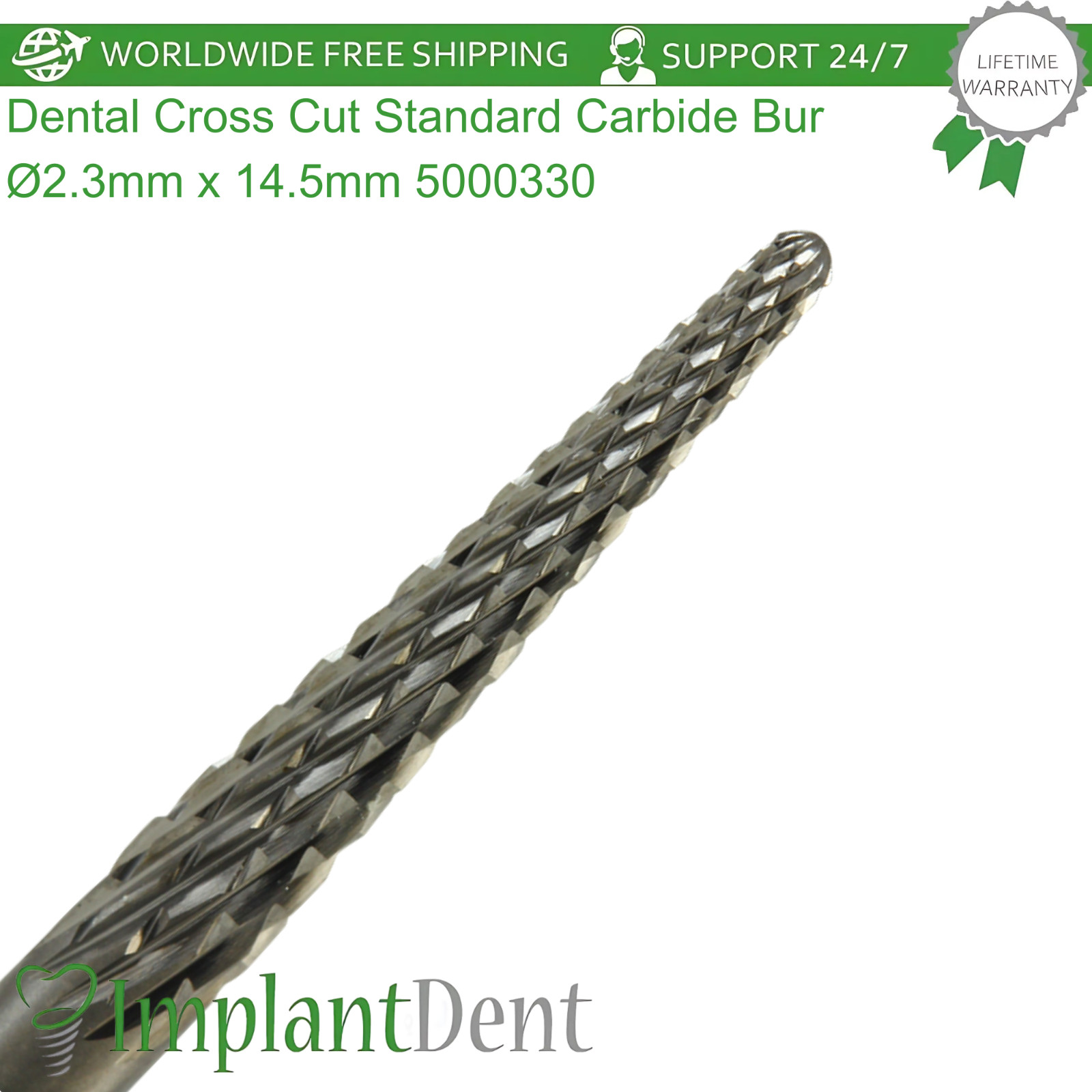 Dental Cross Cut Standard Carbide Ø2.3mm x 14.5mm Bur 5000330 Dentistry Tool