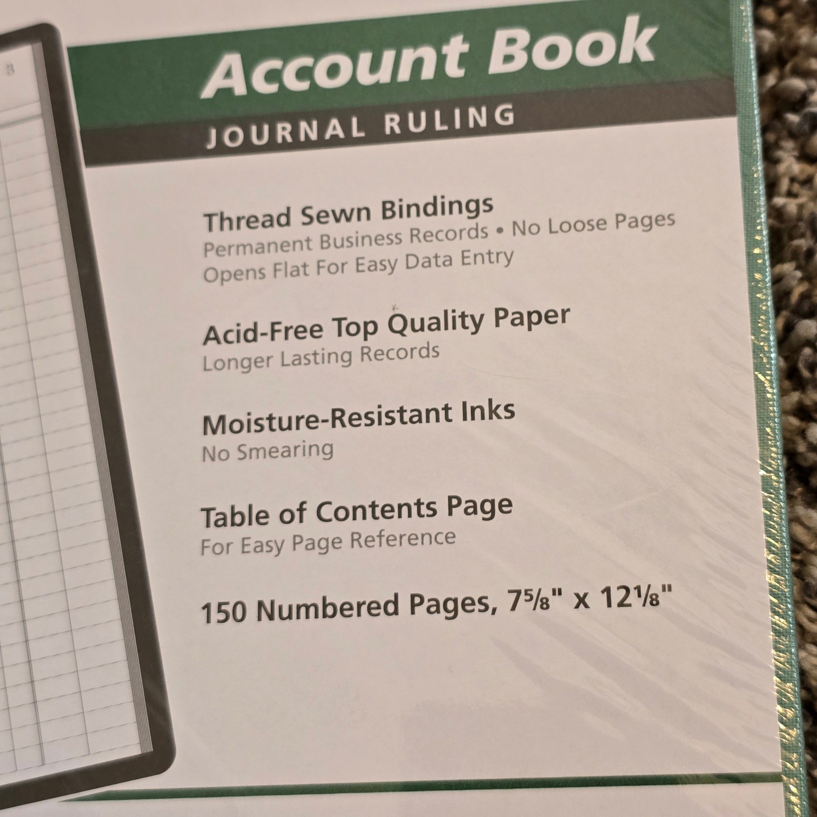 Boorum & Pease Account Book Ledger Journal 150 Pages Teal 66-150-J New