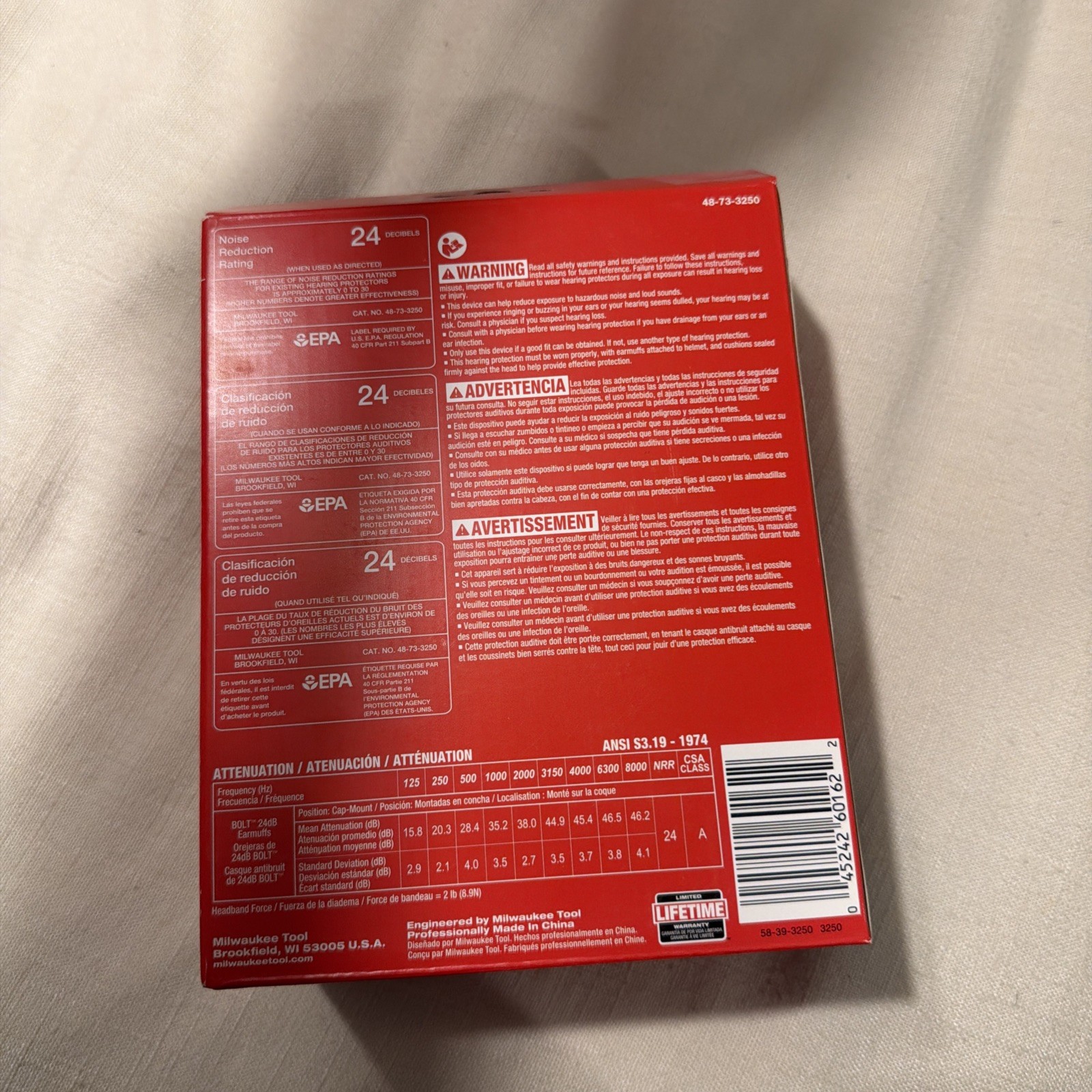 Milwaukee 48-73-3250 BOLT 24dB Earmuffs (New)