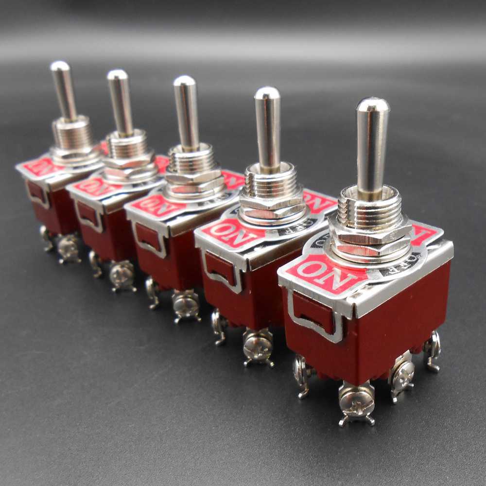 R-1322 Motor Manually Reversing Toggle Knob Switch MAX 15A 220V Silver Contact !