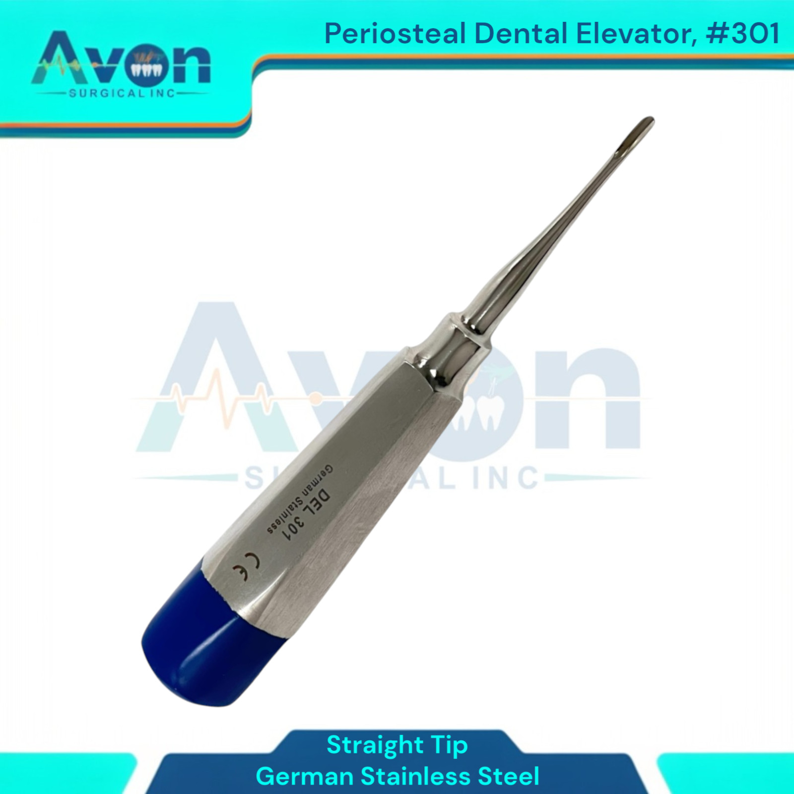 No. 301 Dental Tooth Extraction Gouge Tip Elevator Pick, Blue Color-Coded, (1pc)