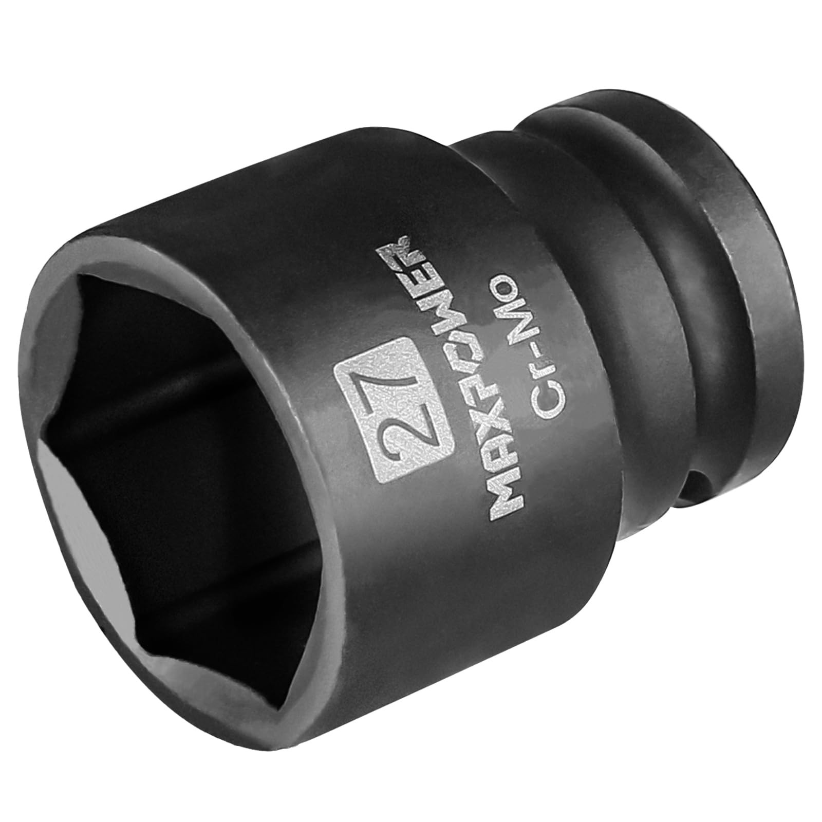 MAXPOWER 1/2 Inch Drive 27mm Standard Impact Socket, Made with 27mm, Black