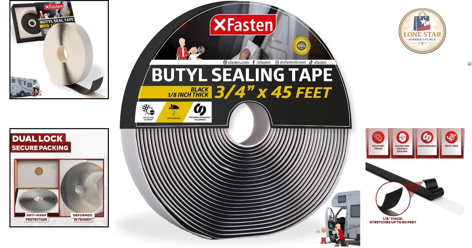 3/4in x 45ft Butyl Tape – Leak Proof RV & Marine Sealant Solution