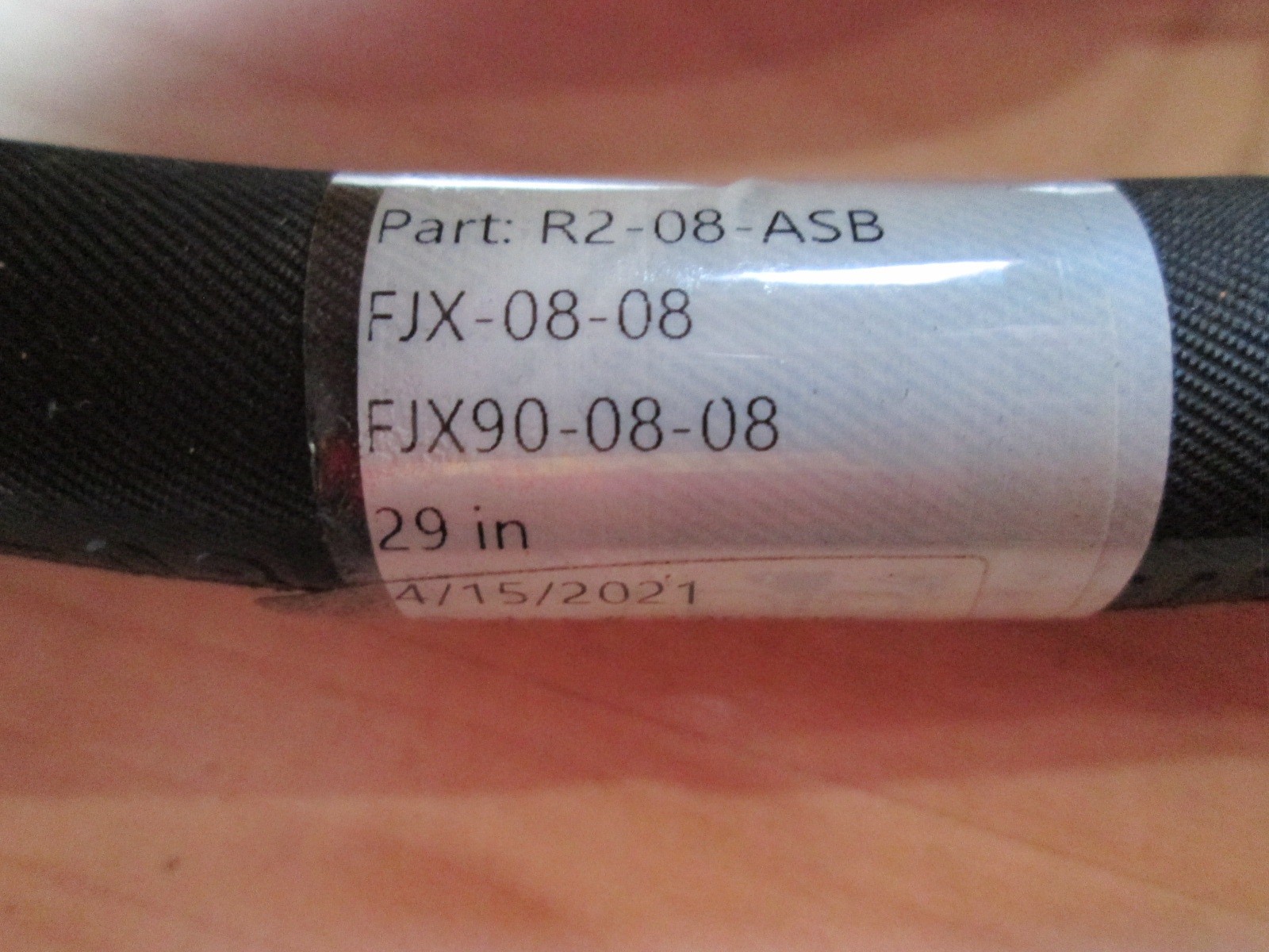 1/2″ Hydraulic Hose 29″ Long 4000psi with JIC 37 deg. Female Swivel Fittings