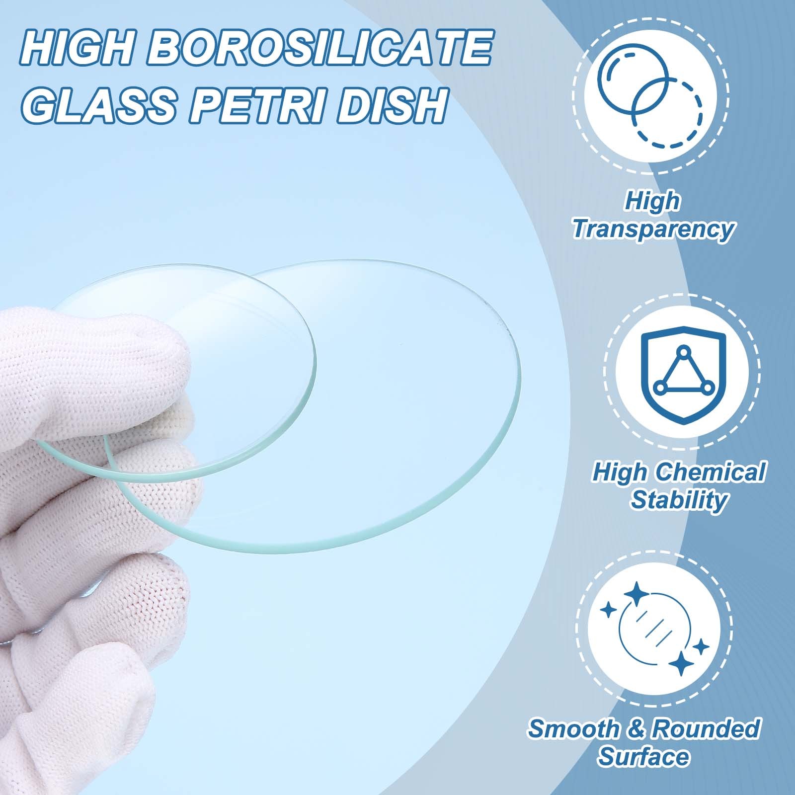 150mm/5.9 Inch Diameter Watch Glass, 3 Pcs High Transparent Smooth Edges