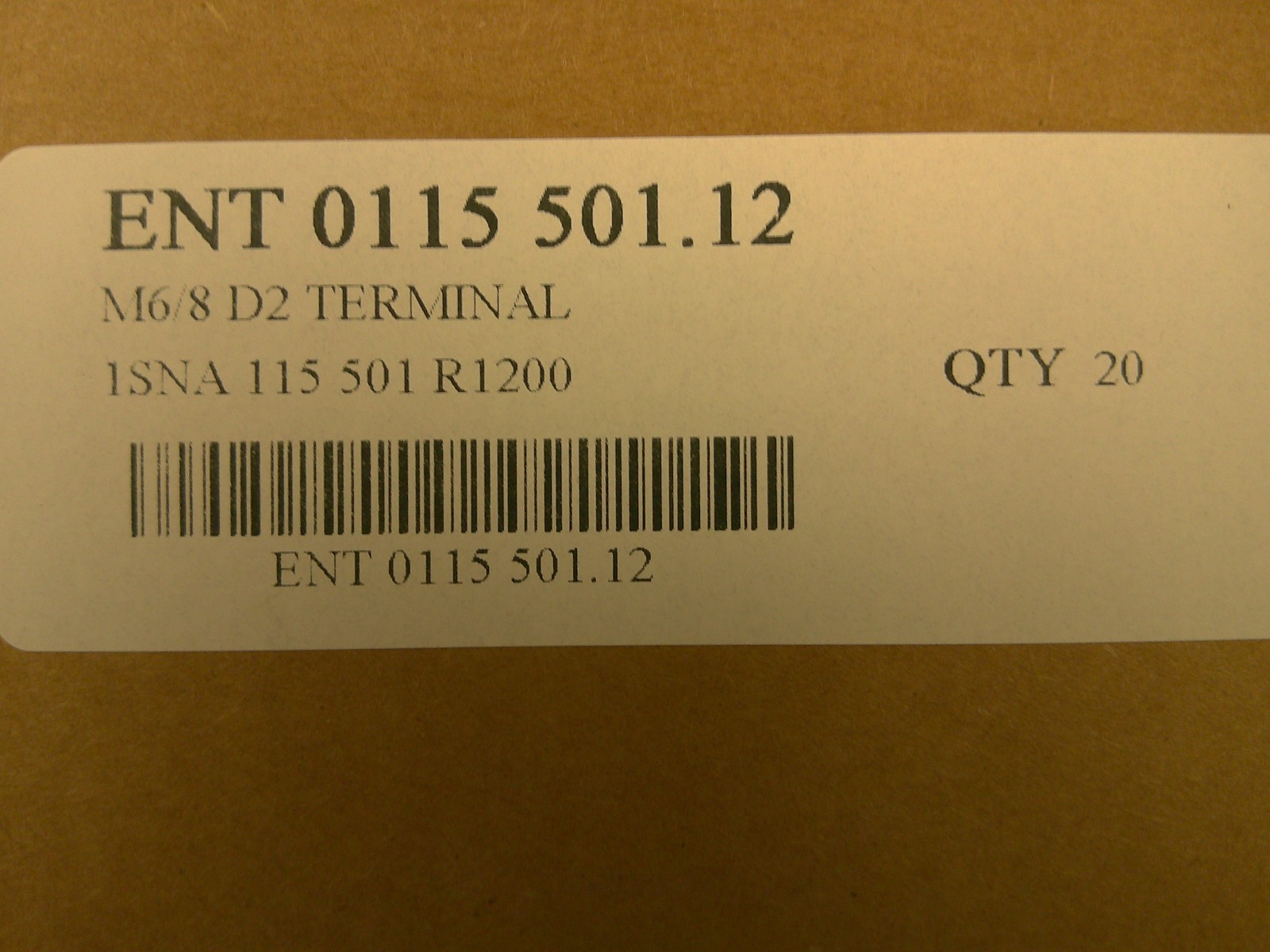 ENTRELEC 0115 501.12 ABB 1SNA115501R1200 –20PCS NEW