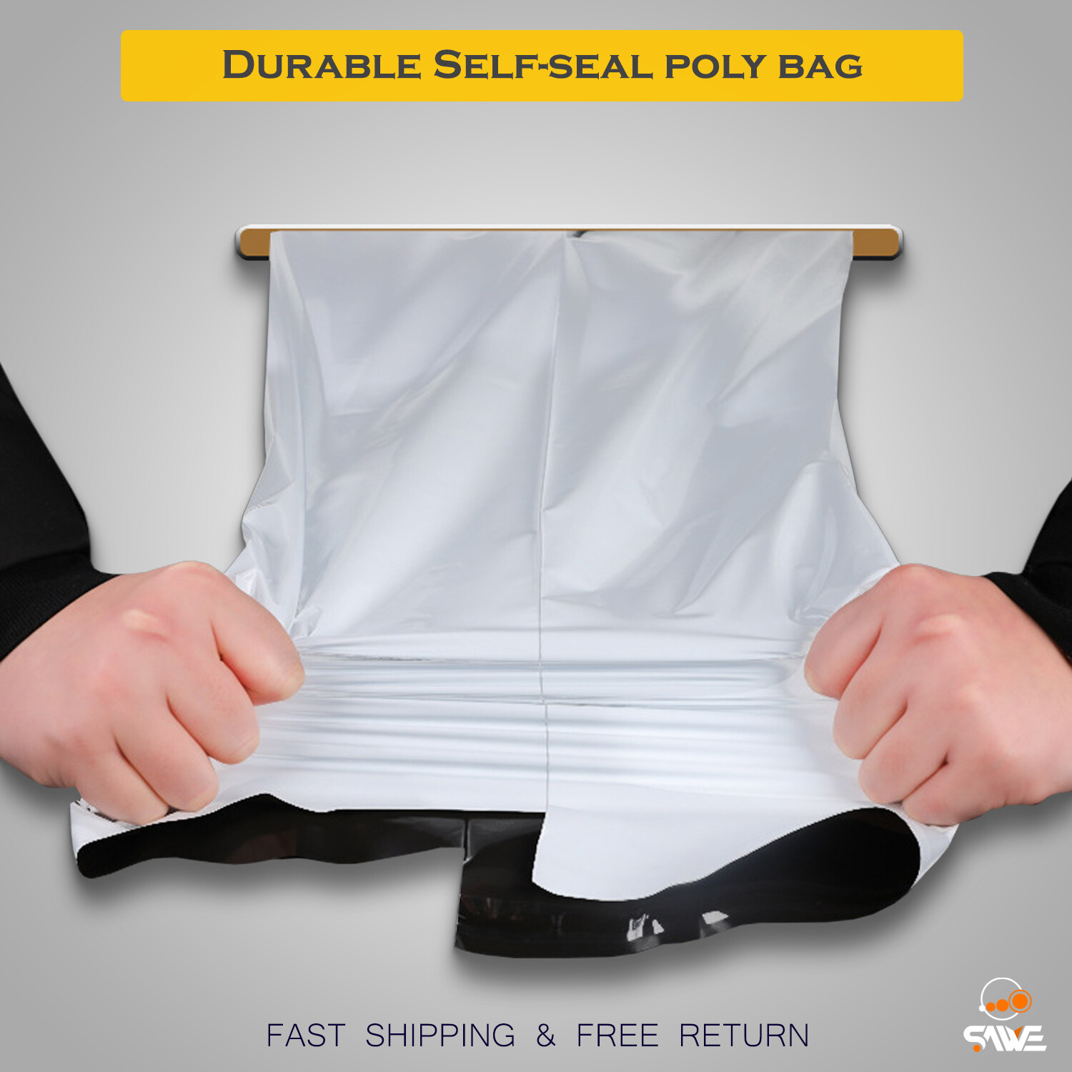 100 x Poly Mailers 7.5 x 10 White Plastic Shipping Bags Envelopes, Self Seal