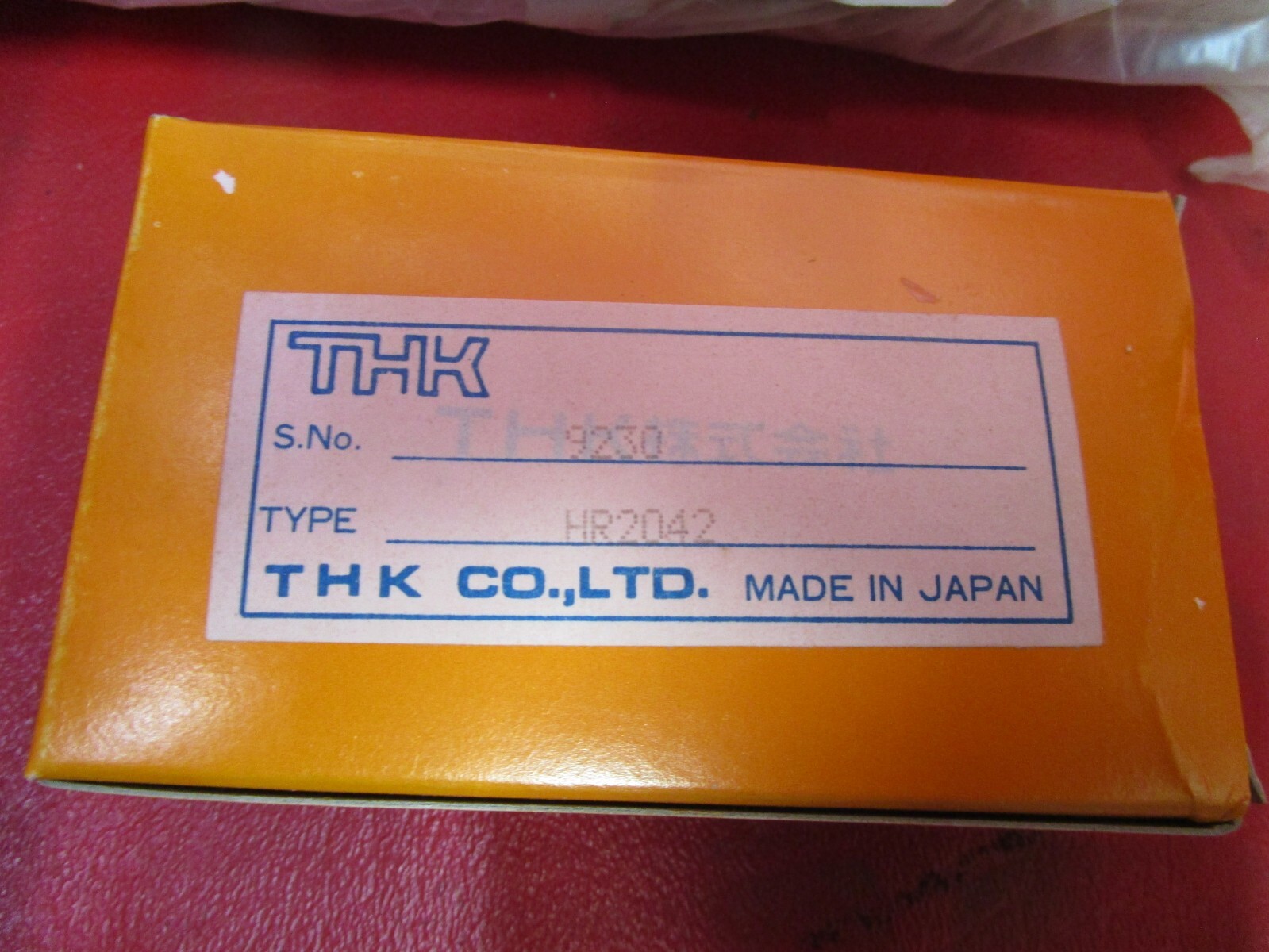THK HR2042, HR SET, Includes One HR2042 Caged Ball LM Guide Block with two 670mm