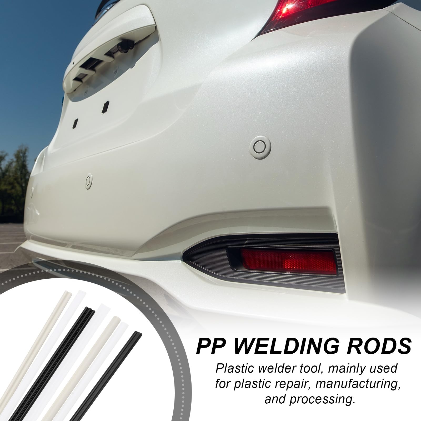 20 PCS Beige 8 Inch PP Plastic Welding Rods 3/16×1/4 Inch For Car Bumper
