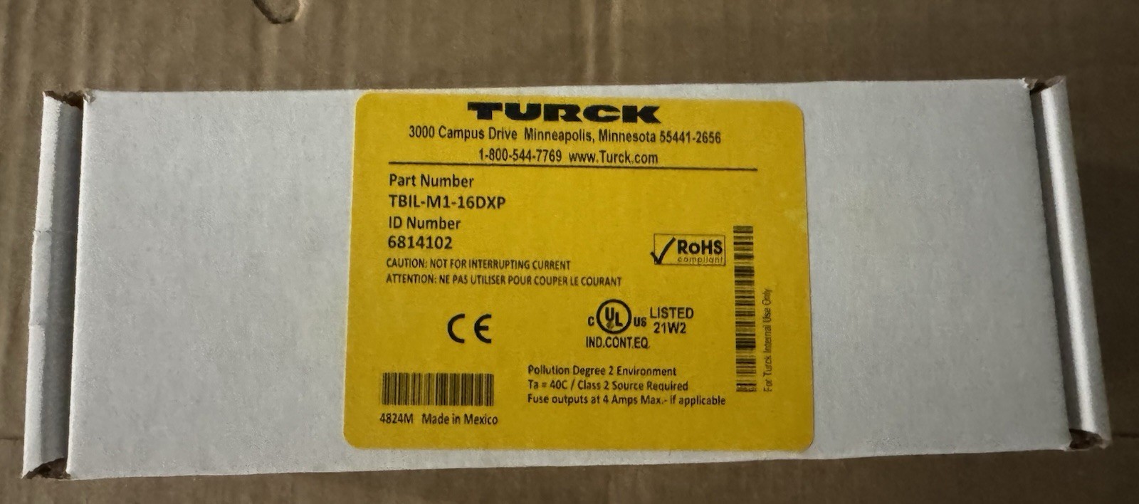 New factory sealed Turck TBIL-M1-16DXP IO-Link Master Hub Fieldbus
