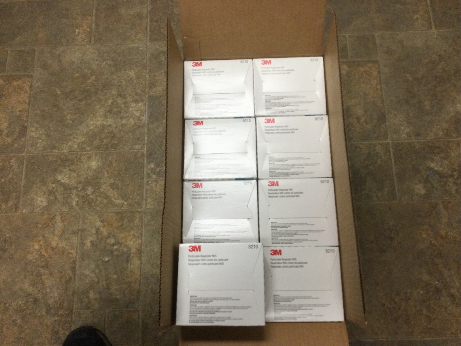 8 Boxes Of 20 – 3M 8210 N95 Disposable Particulate Respirator Mask – (S1topA4)