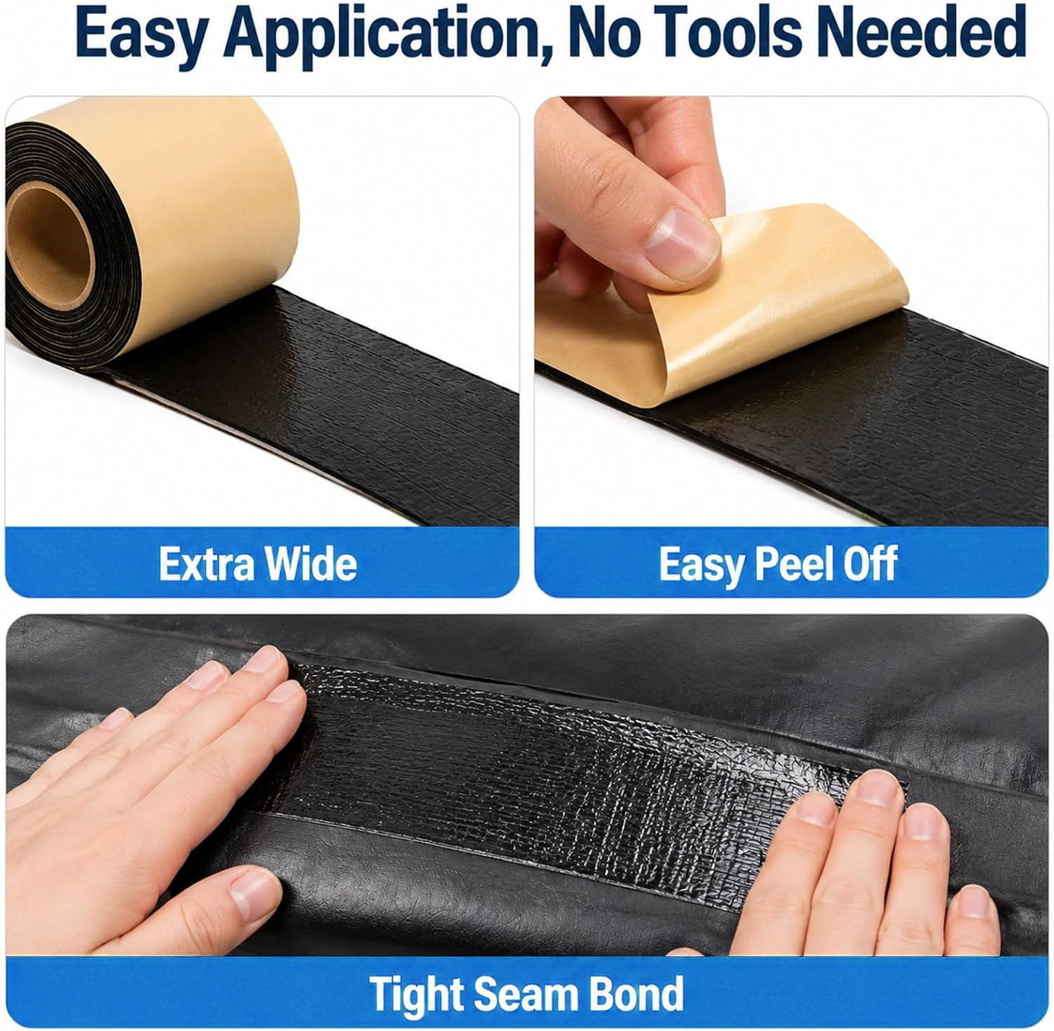 2Pack Pond Liner Seam Tape, Total 2 in X 40FT Double Sided Butyl Rubber for EPDM