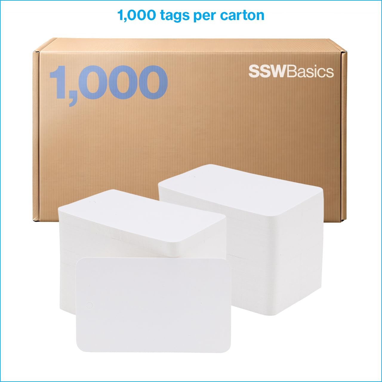 SSWBasics Large Unstrung White Non-Perforated Blank 1-3/4″W x 2-7/8″H,