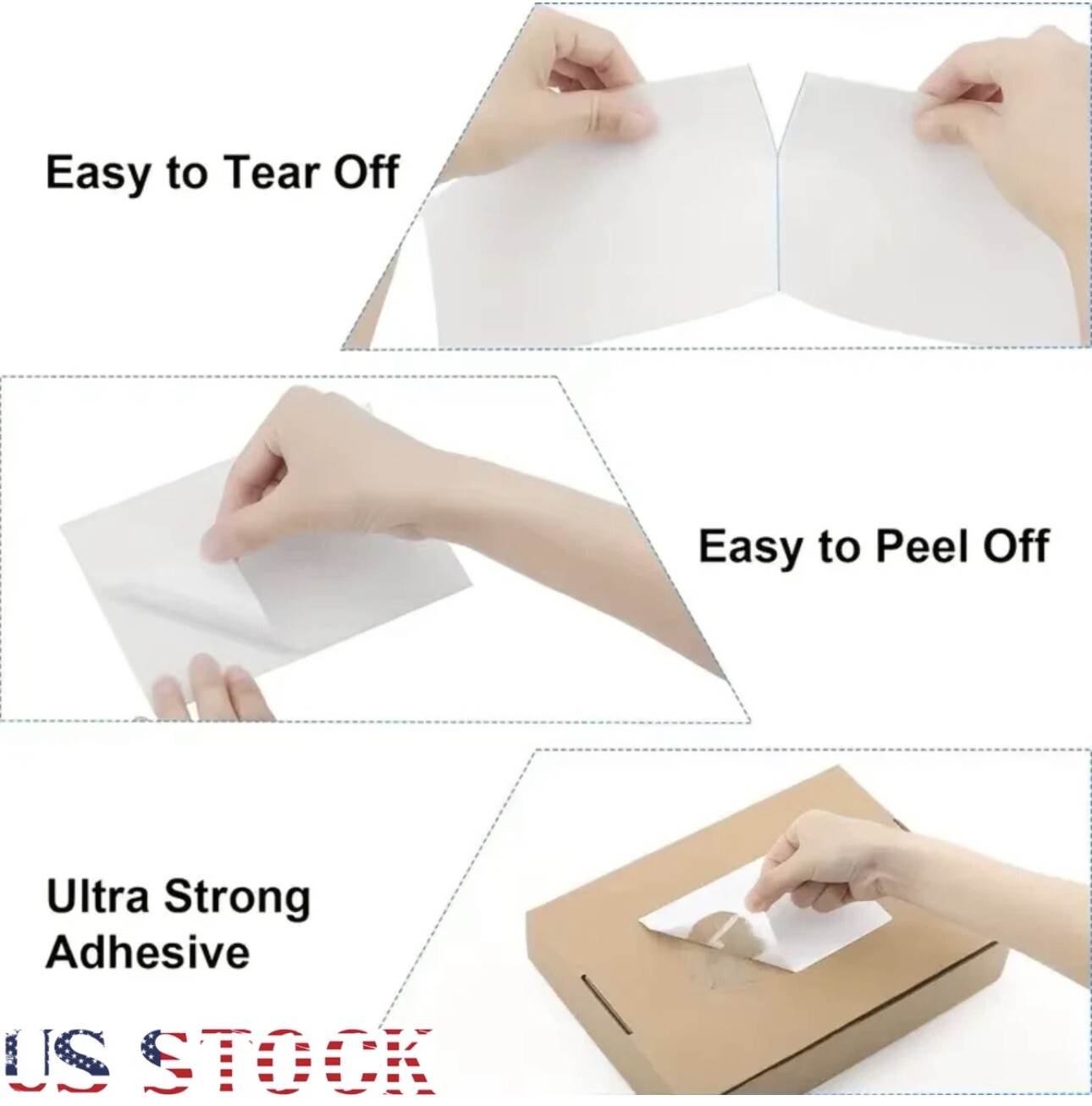 500 4″ x 6″ Fanfold Direct Thermal Shipping Labels for Zebra & Rollo Printers US