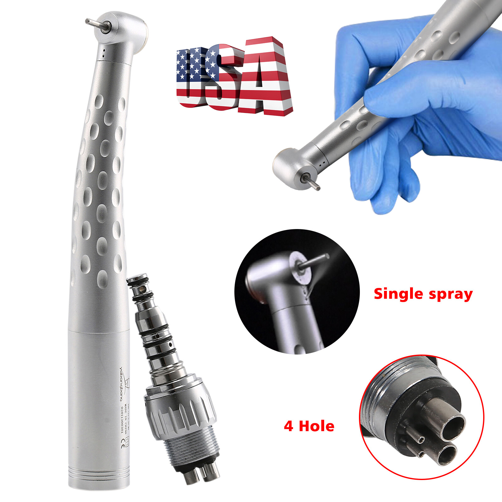 Yabang Dental High Speed Handpiece + Quick Coupler 4 Hole Swivel Coupling GB4