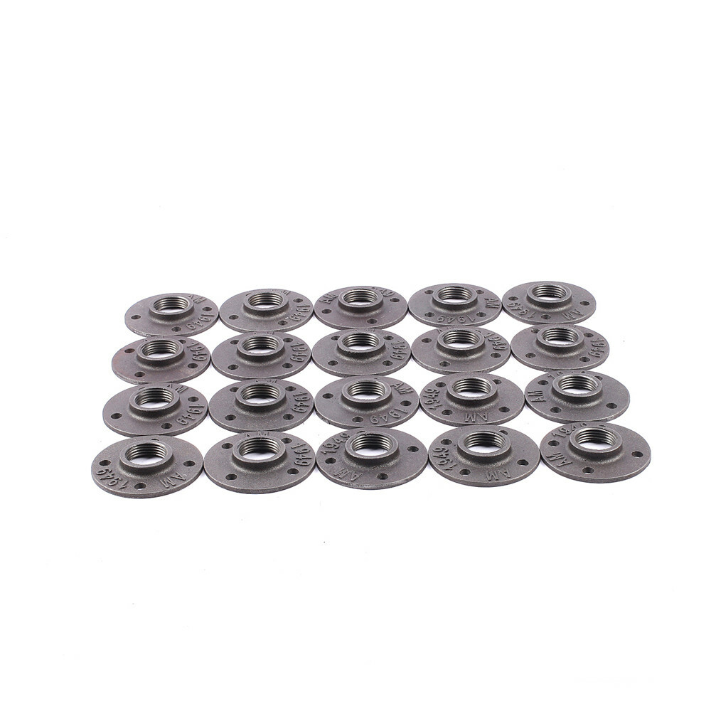 1″ Floor Flange Cast 20Pcs Iron Pipe Fitting Base Malleable Wall Mount Threaded
