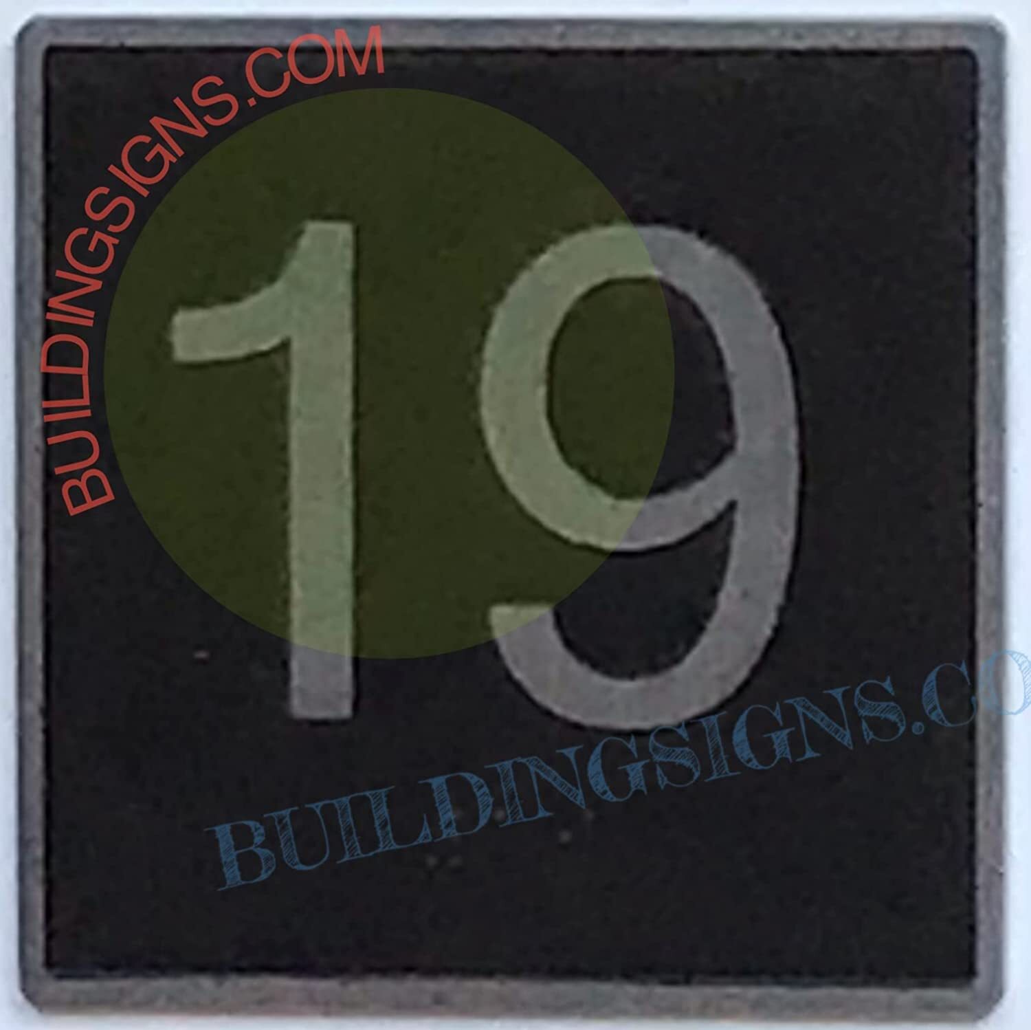 ELEVATOR FLOOR NUMBER 19 SIGN- ELEVATOR JAMB PLATE FLOOR 19 SIGN-REF24-1027