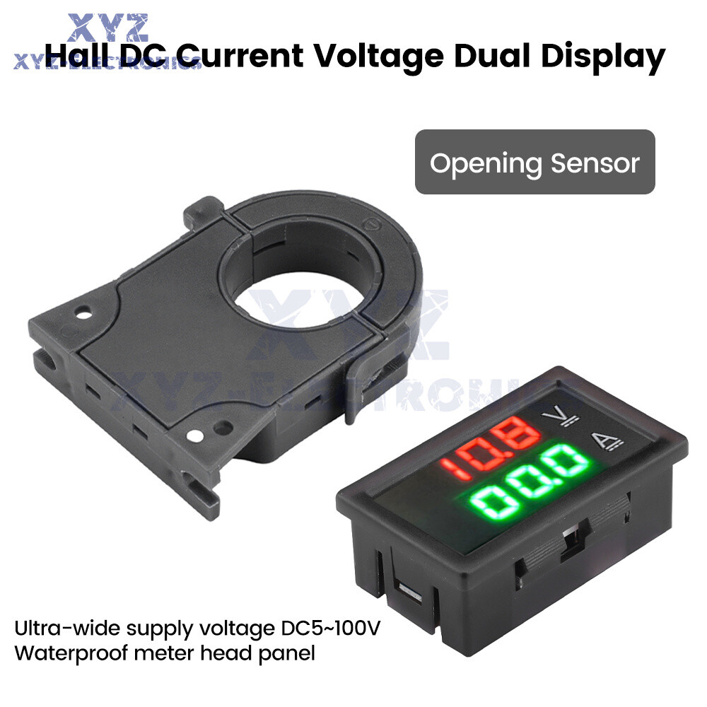 DC0-300V 50/100/200/400A Digital Current Voltage Meter Hall Ammeter Voltmeter