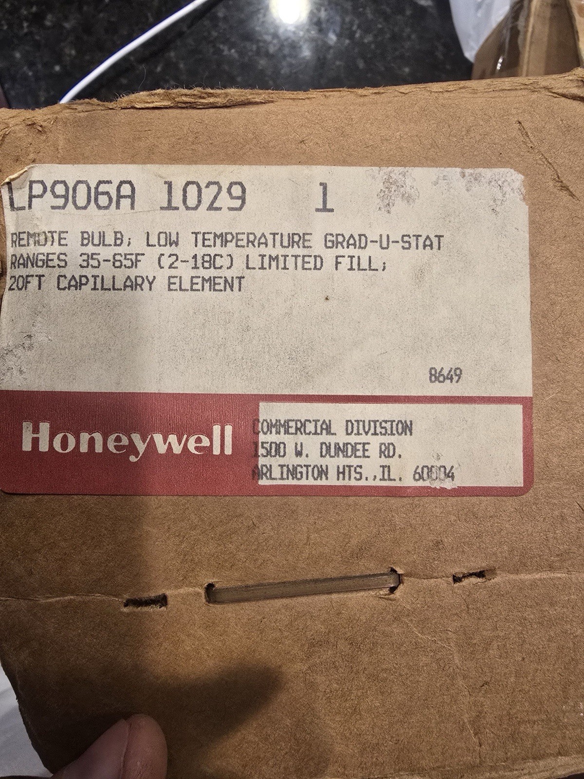 Honeywell Low Temp Grad-U-Stat Remote Bulb Thermostat 20ft Capillary LP906A