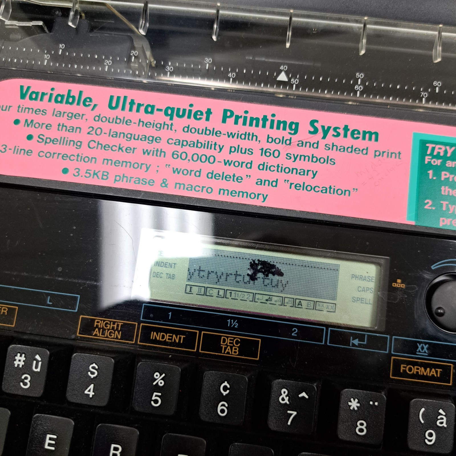 Canon Typestar 110 Black Portable Electronic Typewriter Tested Works