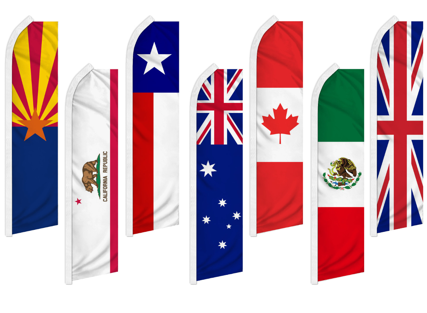 Country & State Swooper Feather Flutter Flag Promotional