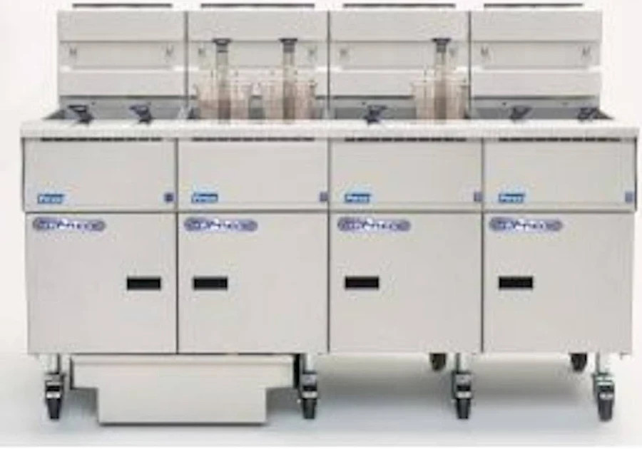 Pitco SSH55-4FD Gas Fryer Battery with (4) 50 lb. Vats