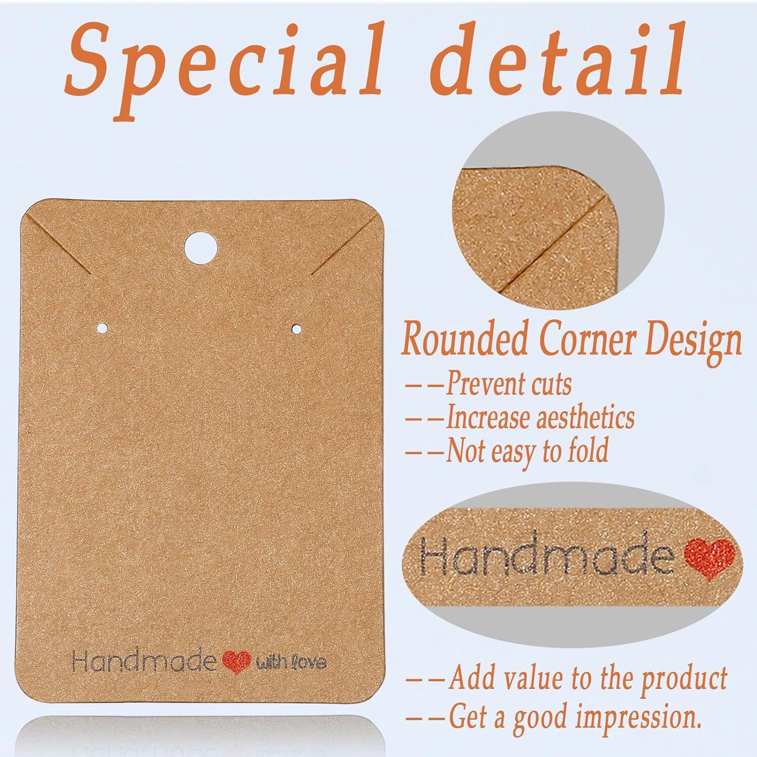 MAIBAOTA Earring Cards, 100 Pcs 1 Count (Pack of 100), 02 Brown/100 pcs