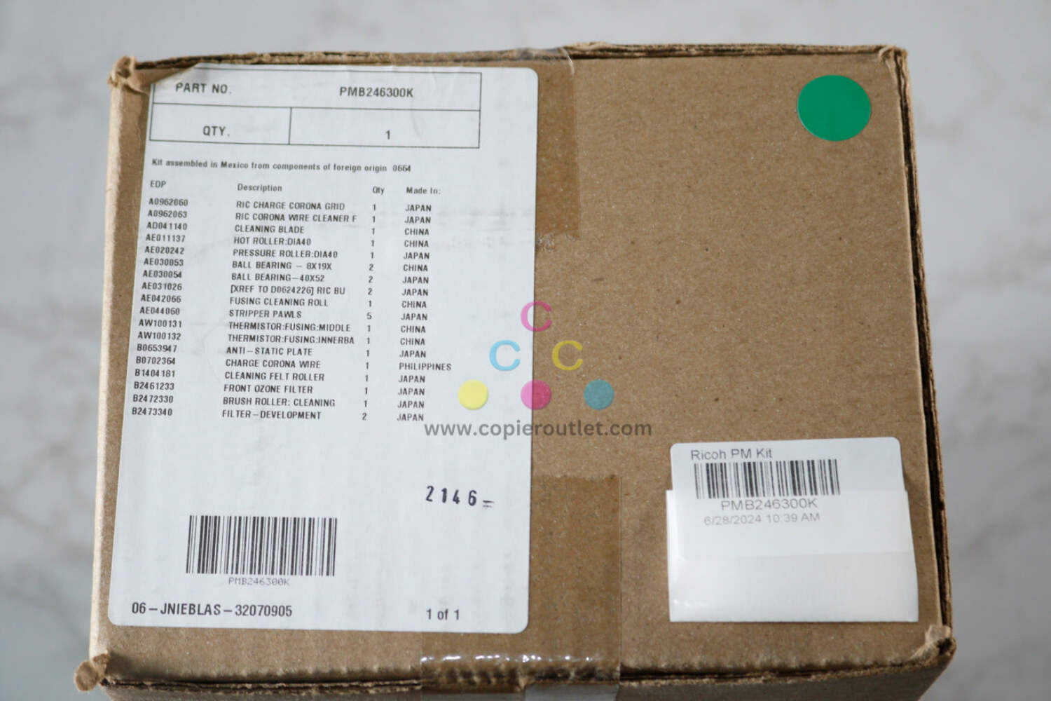 New OEM Ricoh MP 5500,6000,6500,7000 PMB246300K Fuser Rebuild Maintenance Kit
