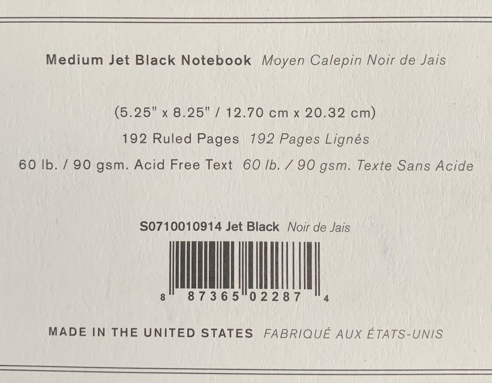 Shinola Detroit Medium Jet Black Hard Ruled Journal 192 Pages 5.25″ x 8.25″ Logo