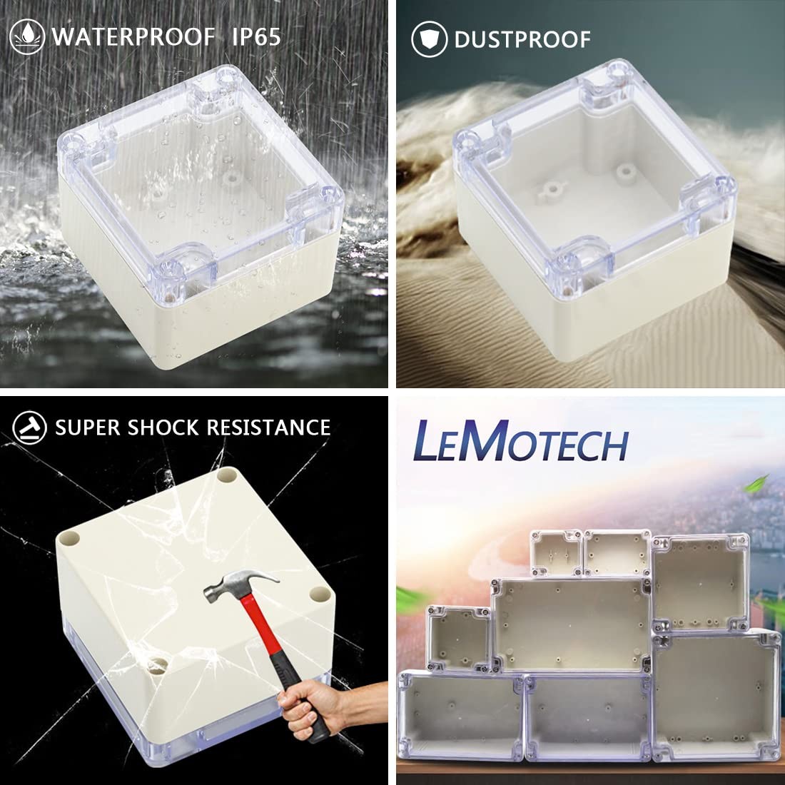 ABS Plastic Junction Box Dustproof Waterproof IP65 Electrical Enclosure Box Univ