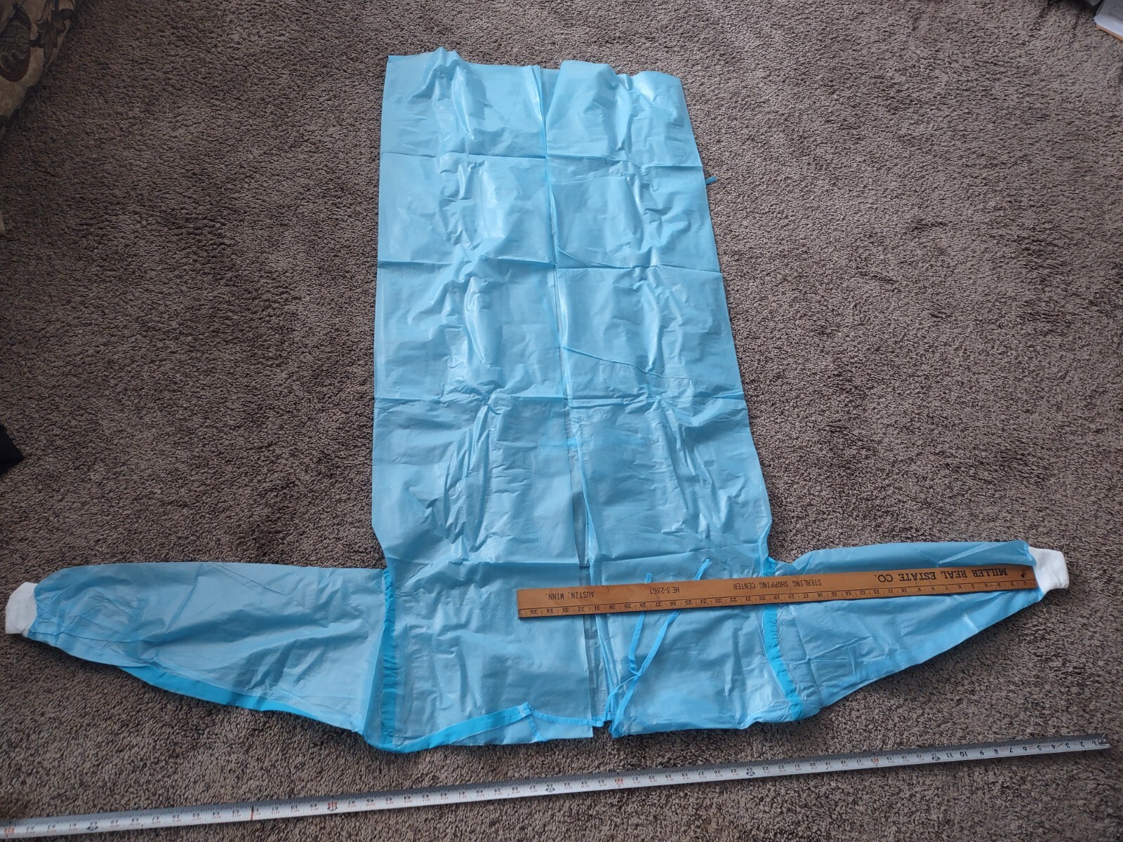 130 Blue Non-Woven Level 3 Isolation Gown Knit Cuff Fluid Resistant 70%PP 30%PE