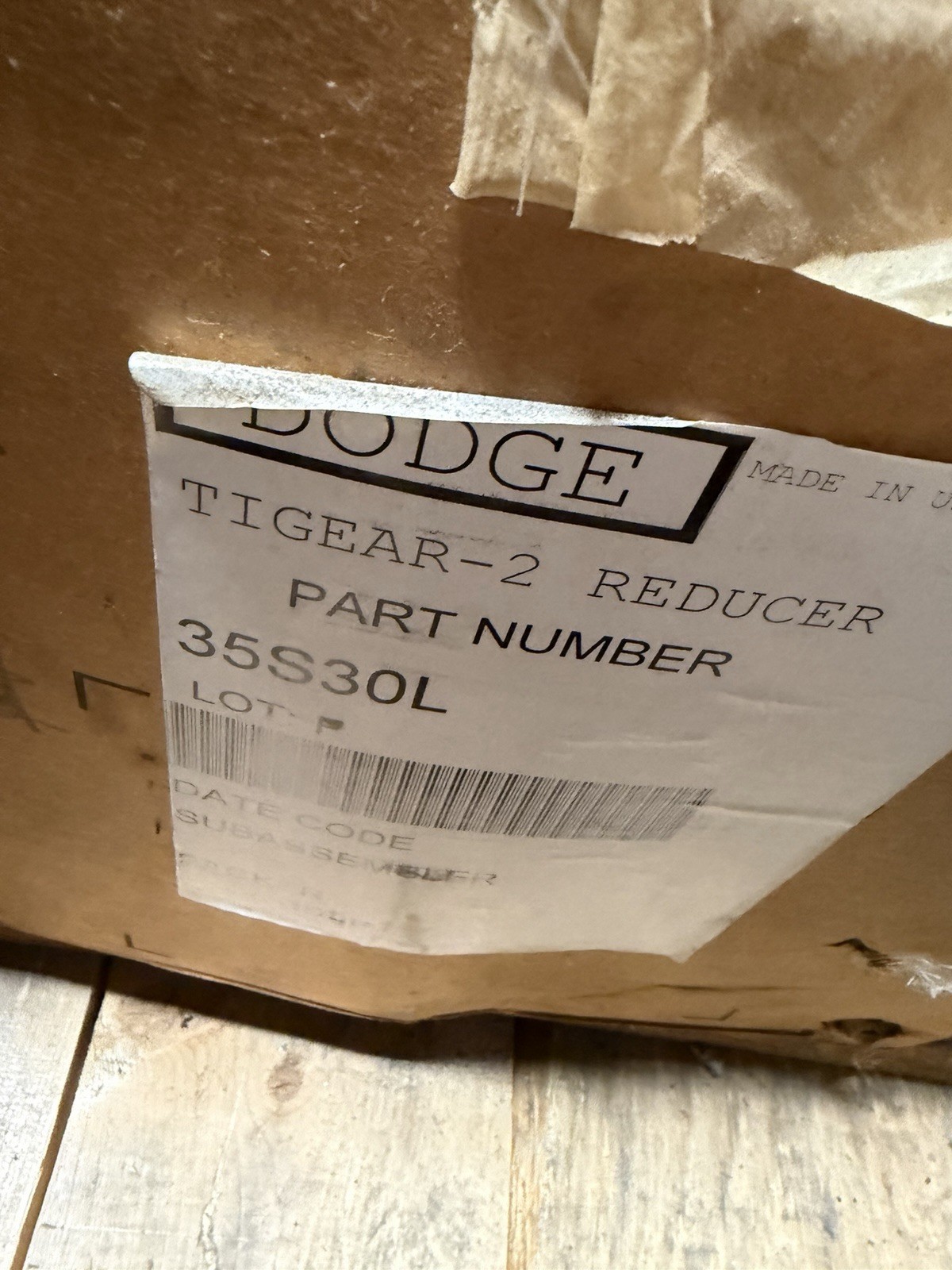 NEW DODGE 35S30L RIGHT ANGLE GEAR REDUCER 30:1 RATIO 58 RPM 3 HP