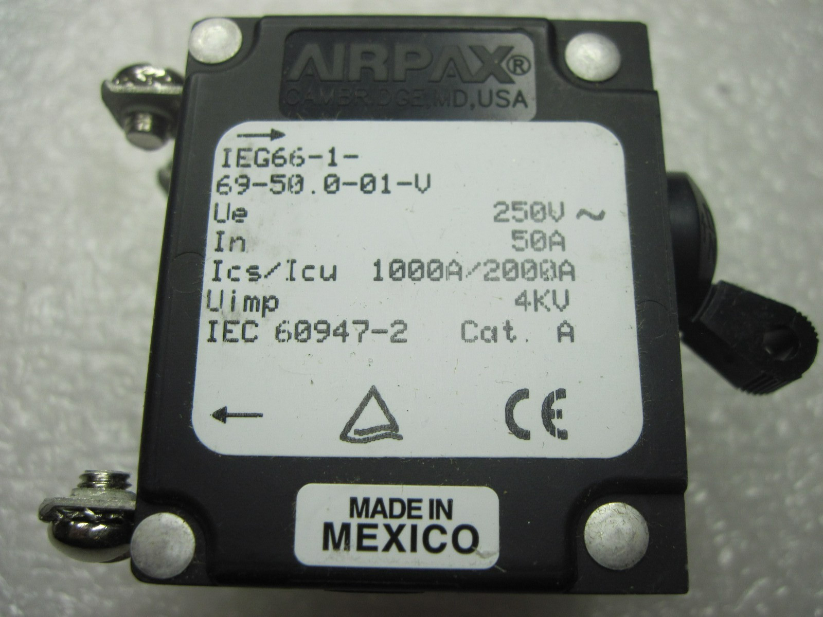 IEG66-1-69-50.0-01-V AIRPAX CIRCUIT BREAKER