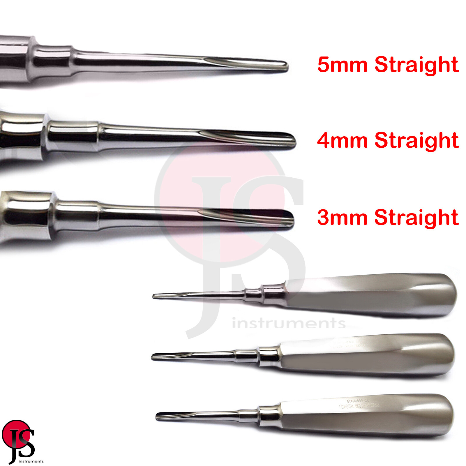 Dental Surgical Luxation Root Elevator Instrument Kit Straight and Curved New