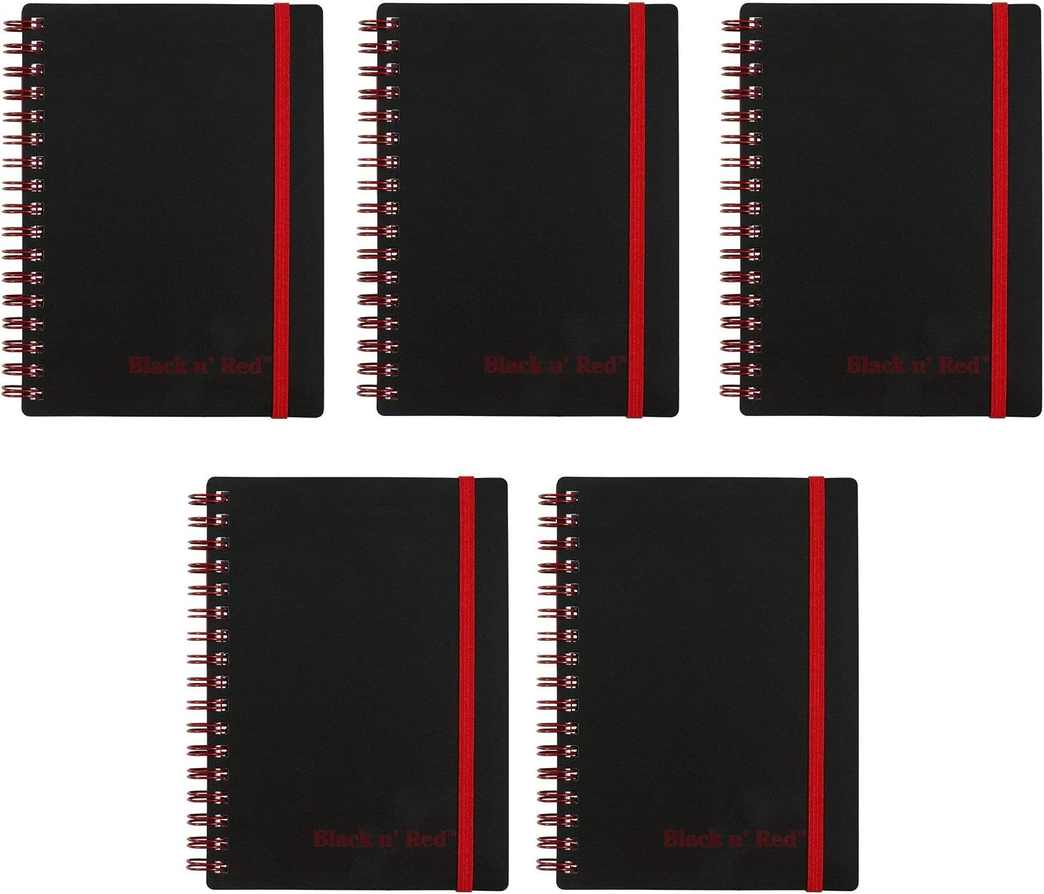 Twin Wire Poly Cover Notebook, 3-5/8″ x 5-7/8″ Sheet Size, Black/Red, 70 Ruled S